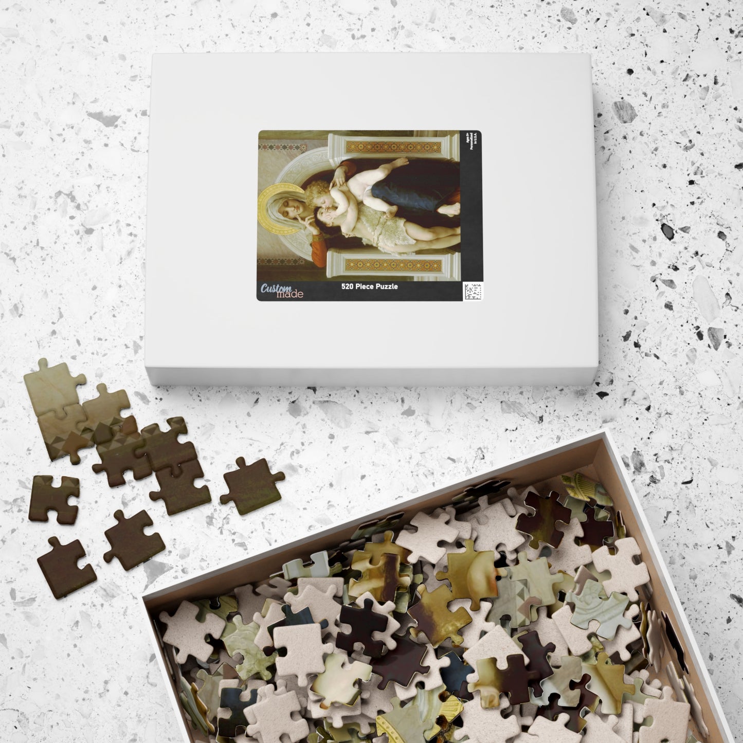 The Virgin, the Baby Jesus and Saint John the Baptist Puzzle | William-Adolphe Bouguereau - - 252 pcs (Vertical) - 