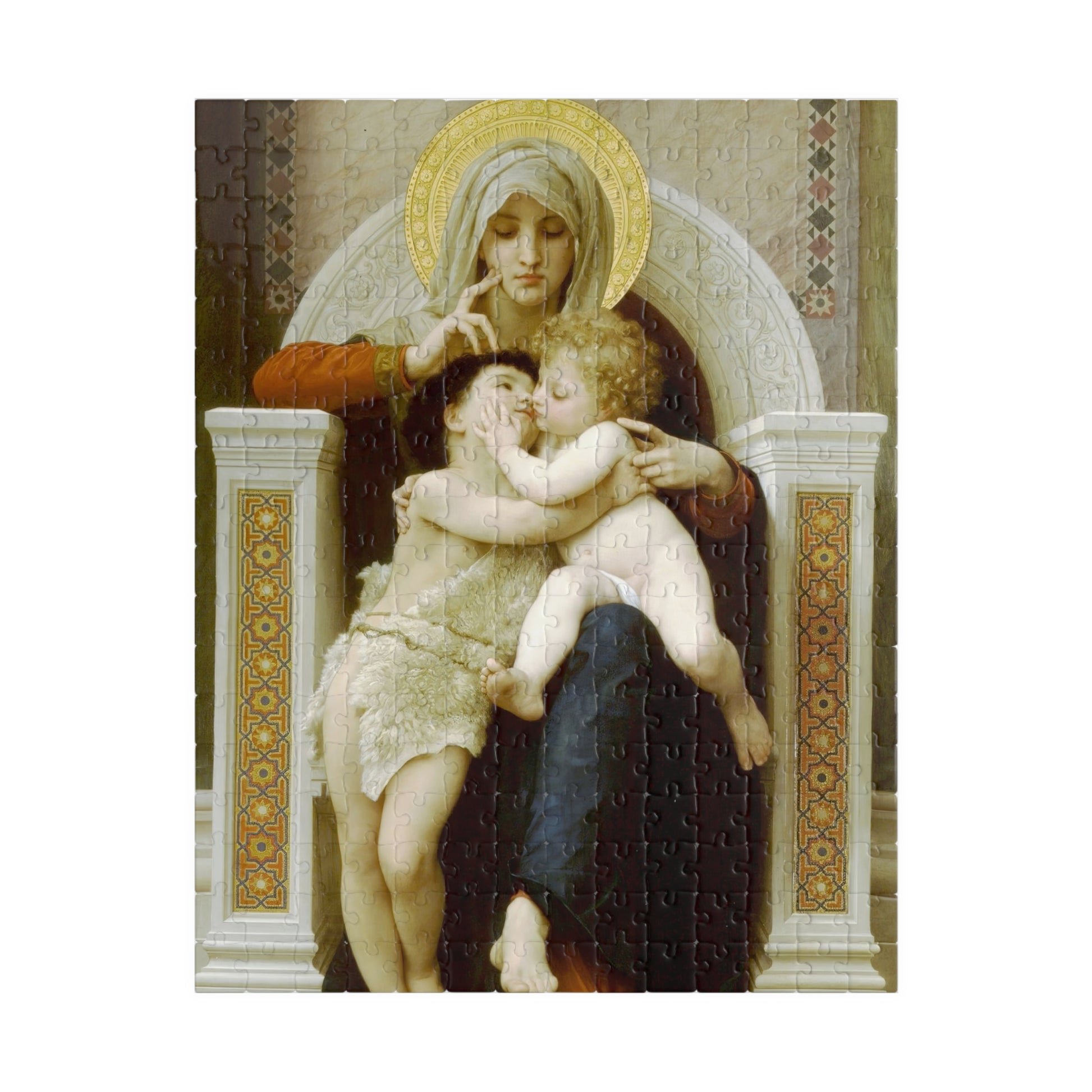 The Virgin, the Baby Jesus and Saint John the Baptist Puzzle | William-Adolphe Bouguereau - - 252 pcs (Vertical) - 