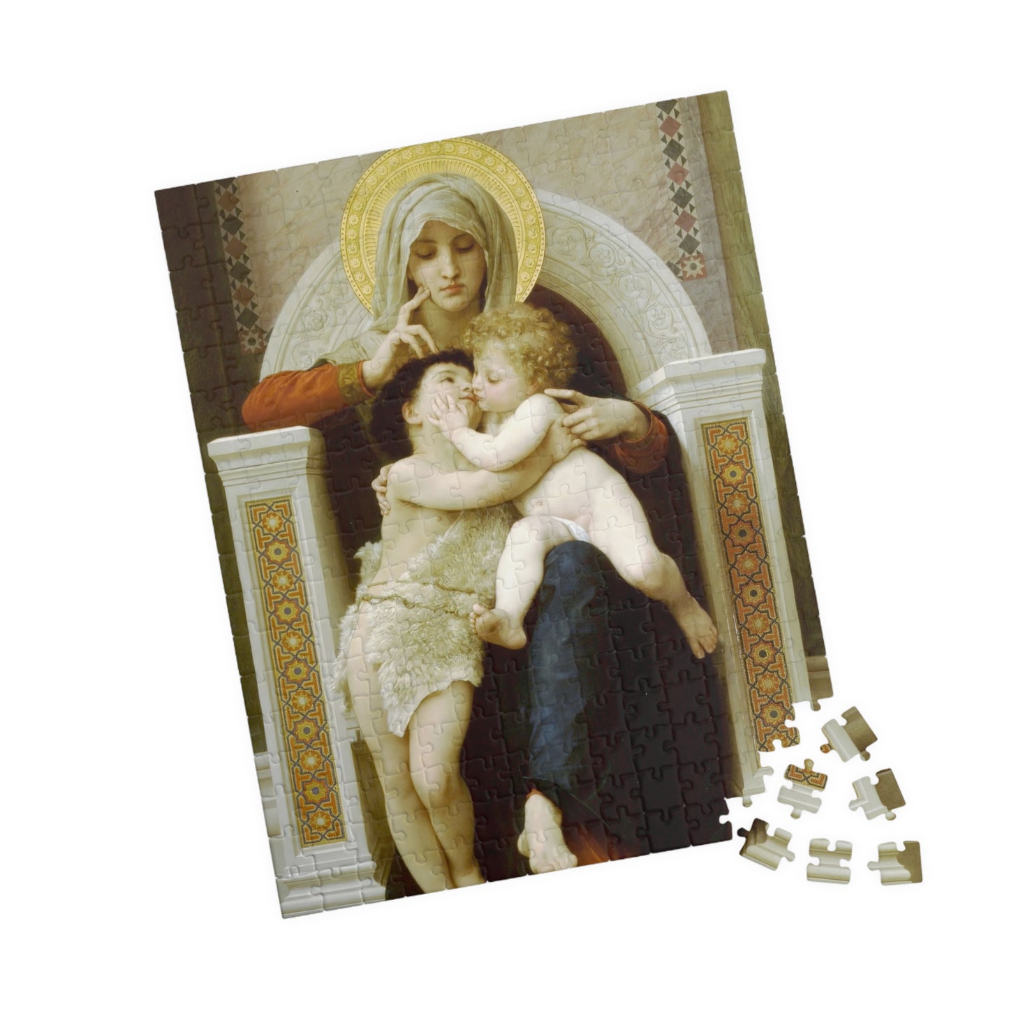 The Virgin, the Baby Jesus and Saint John the Baptist Puzzle | William-Adolphe Bouguereau - - 252 pcs (Vertical) - 