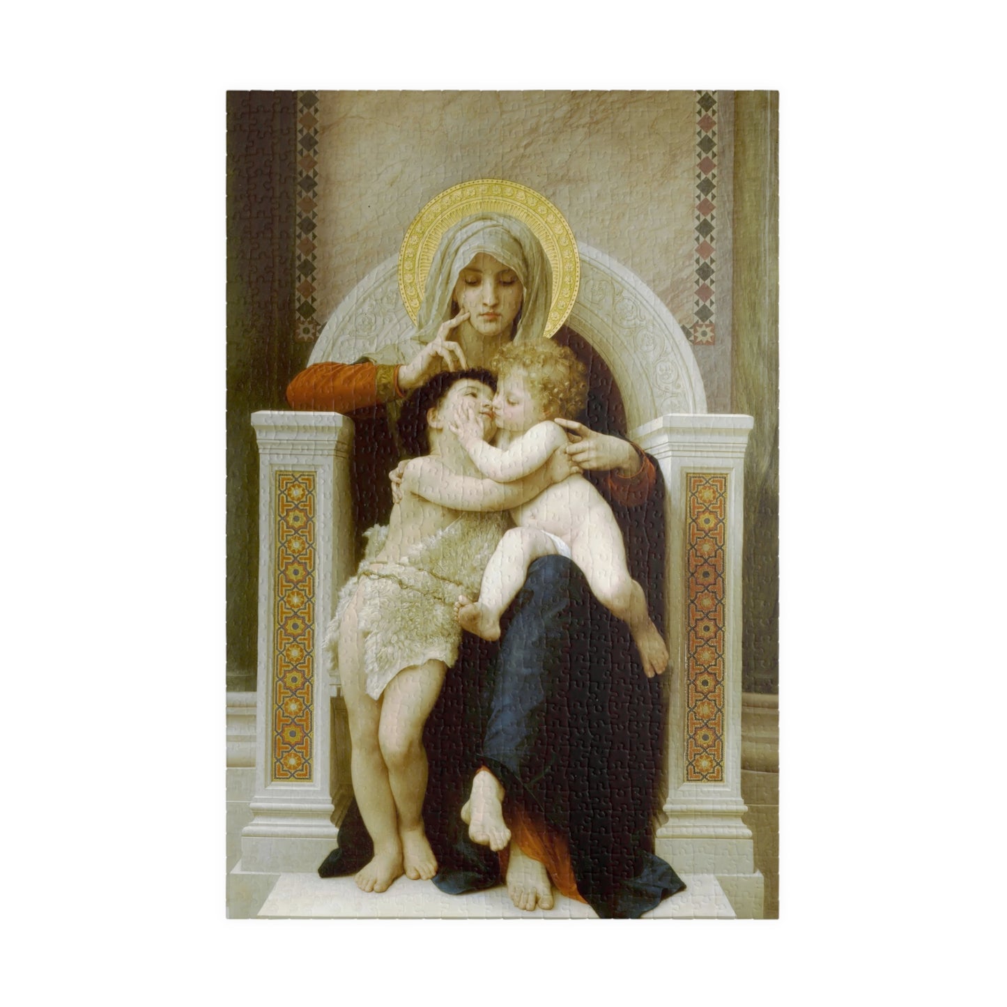 The Virgin, the Baby Jesus and Saint John the Baptist Puzzle | William-Adolphe Bouguereau - - 252 pcs (Vertical) - 