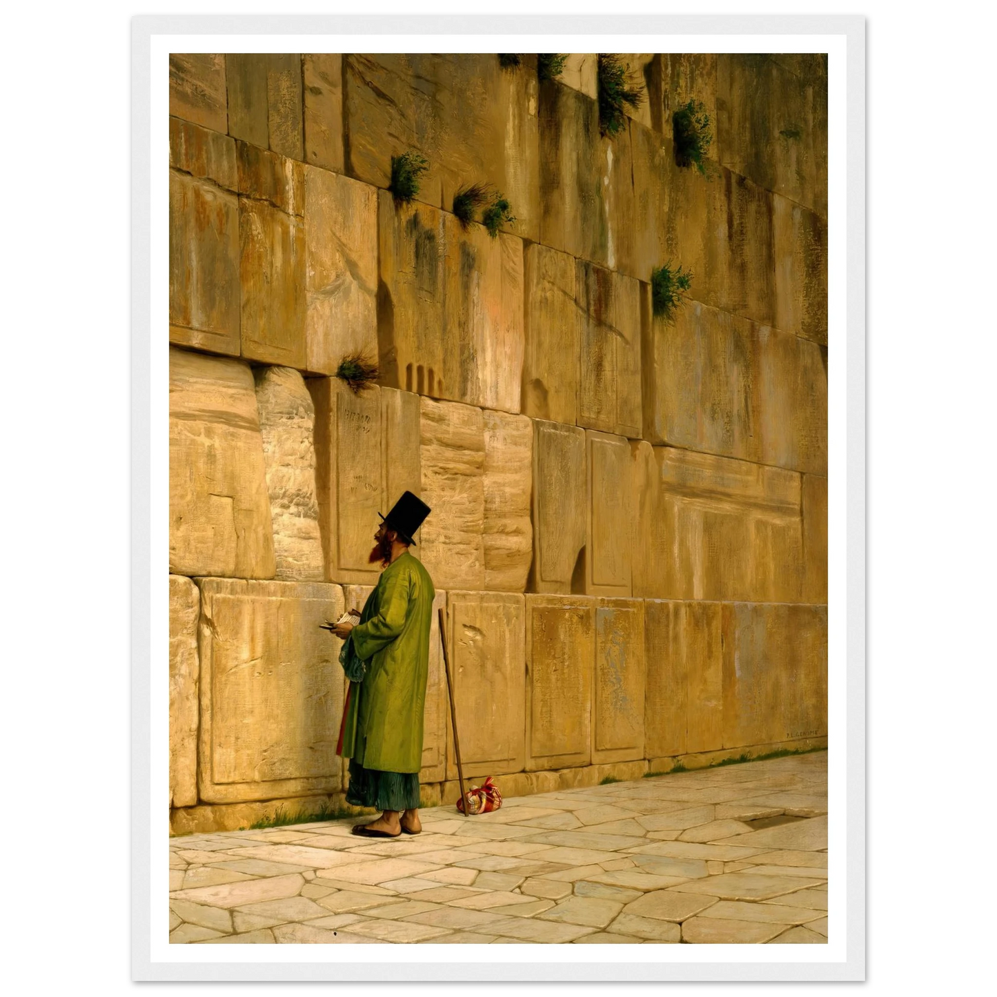 The Wailing Wall Art Print | Jean Leon Gerome - Framed Poster - 30x40 cm / 12x16″ - Black frame