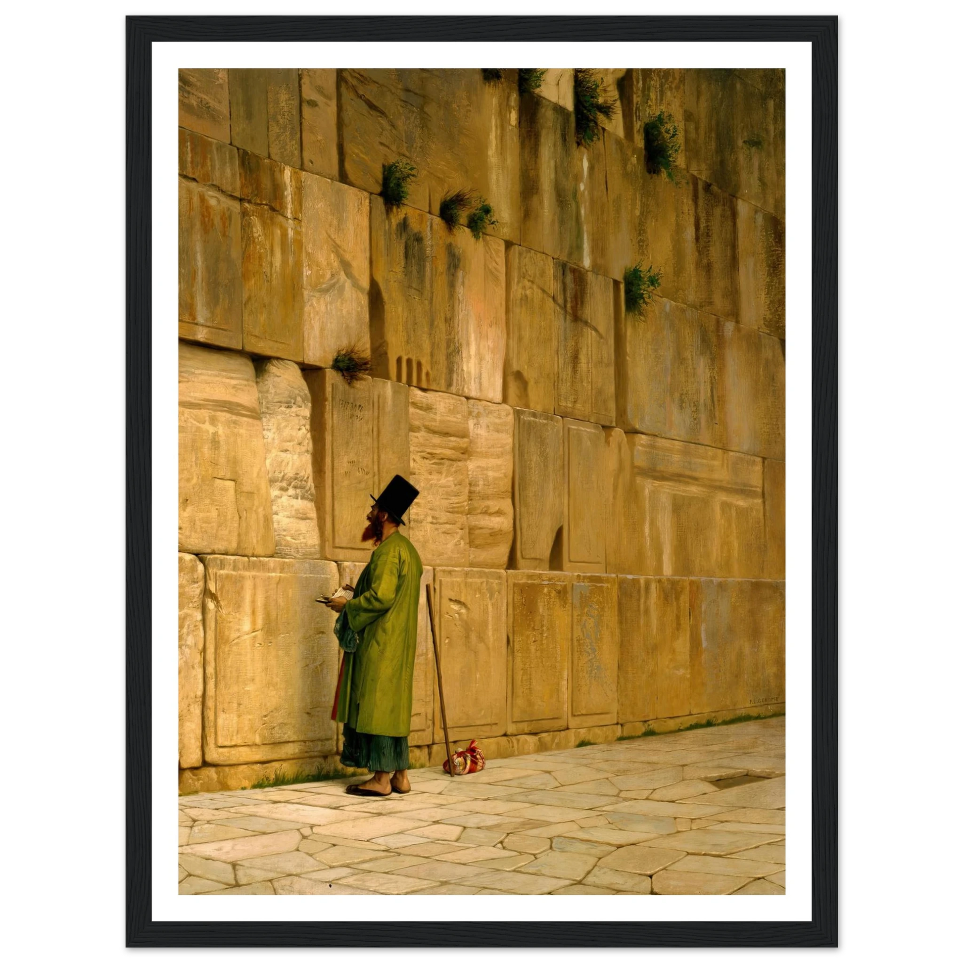 The Wailing Wall Art Print | Jean Leon Gerome - Framed Poster - 30x40 cm / 12x16″ - Black frame