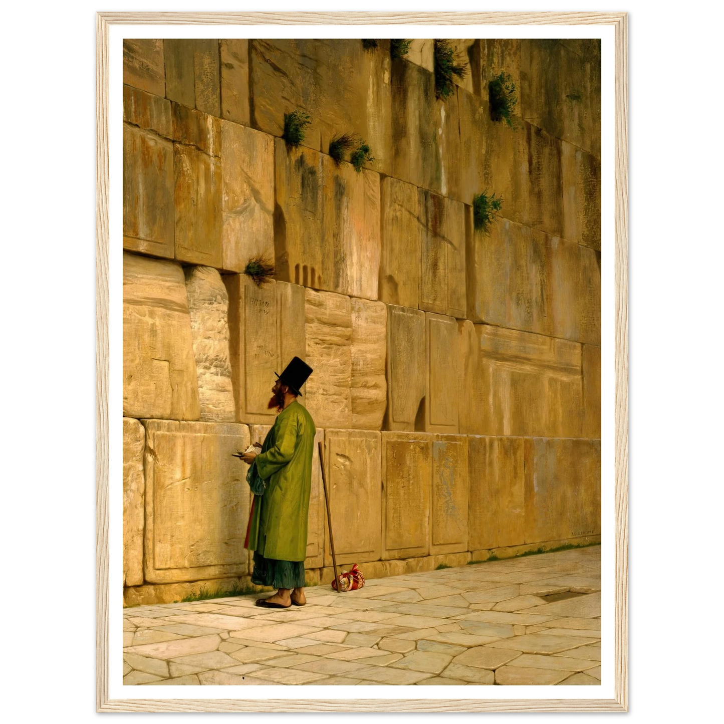 The Wailing Wall Art Print | Jean Leon Gerome - Framed Poster - 30x40 cm / 12x16″ - Black frame