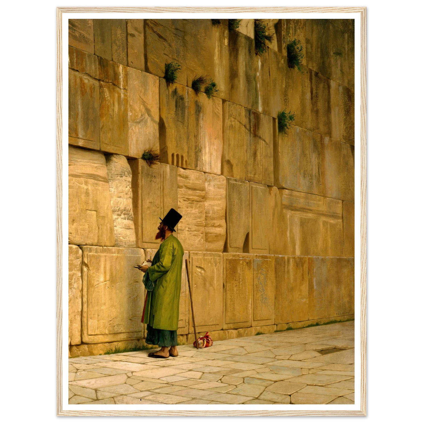 The Wailing Wall Art Print | Jean Leon Gerome - Framed Poster - 30x40 cm / 12x16″ - Black frame