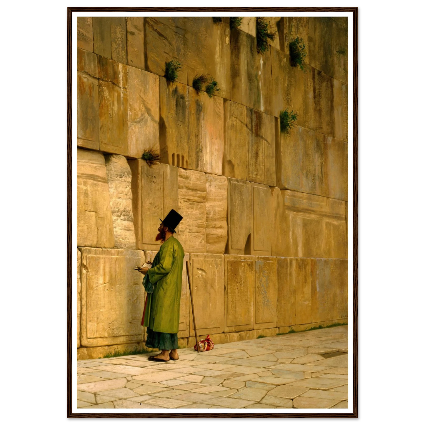 The Wailing Wall Art Print | Jean Leon Gerome - Framed Poster - 30x40 cm / 12x16″ - Black frame