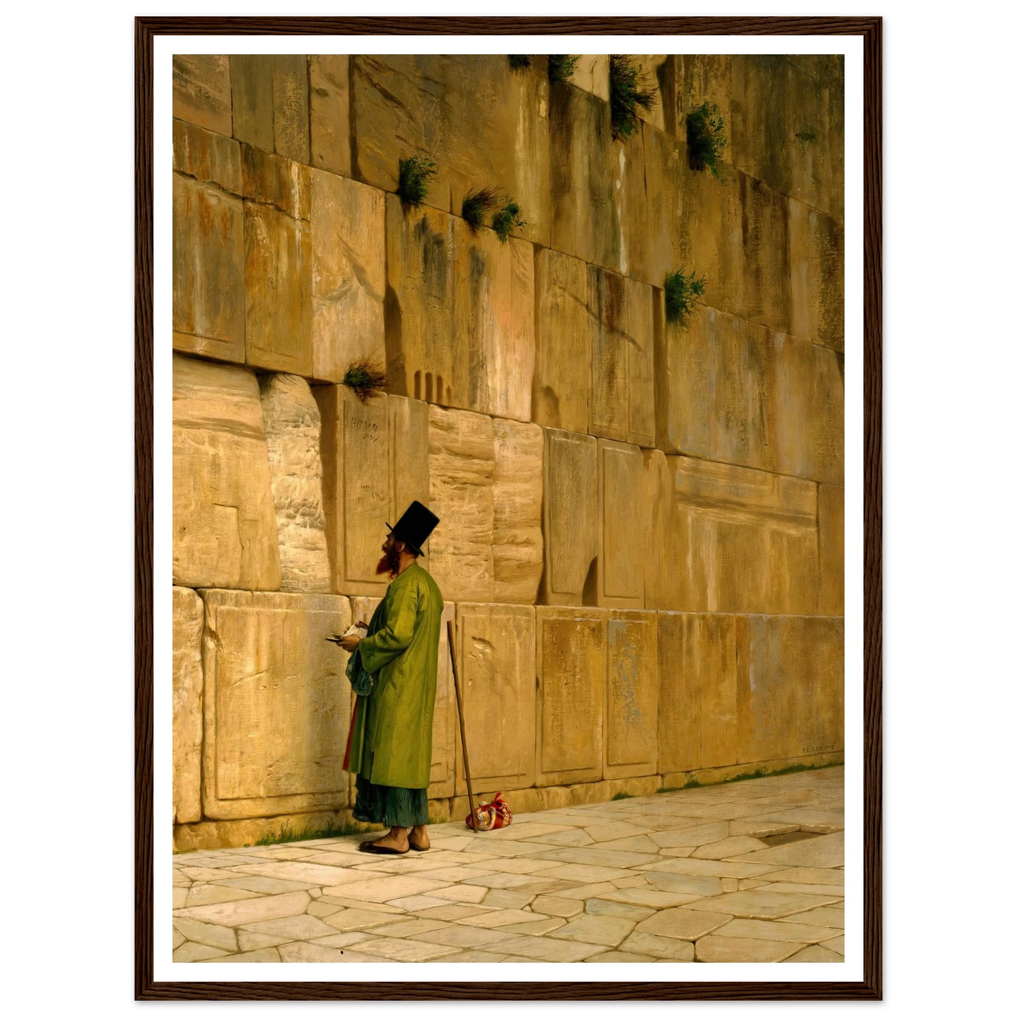 The Wailing Wall Art Print | Jean Leon Gerome - Framed Poster - 30x40 cm / 12x16″ - Black frame