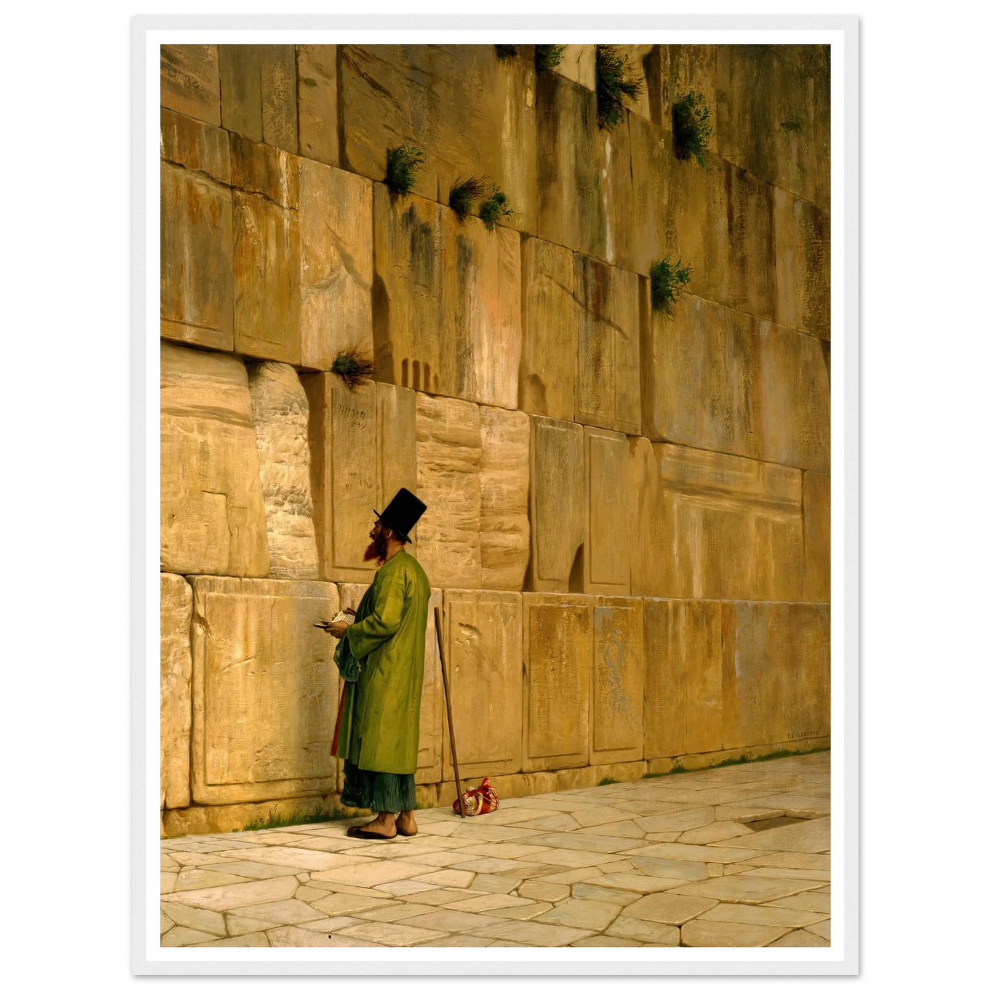 The Wailing Wall Art Print | Jean Leon Gerome - Framed Poster - 30x40 cm / 12x16″ - Black frame