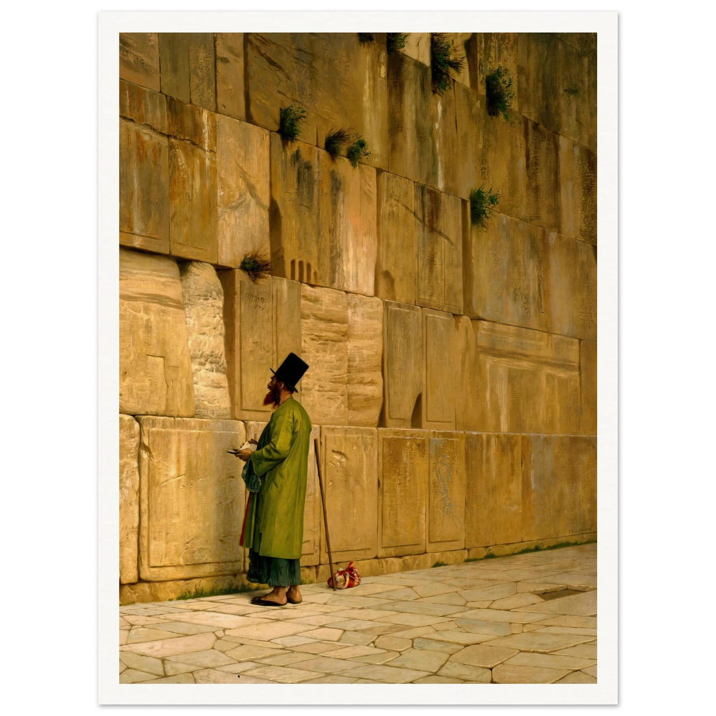 The Wailing Wall Art Print | Jean Leon Gerome - Framed Poster - 30x40 cm / 12x16″ - Black frame