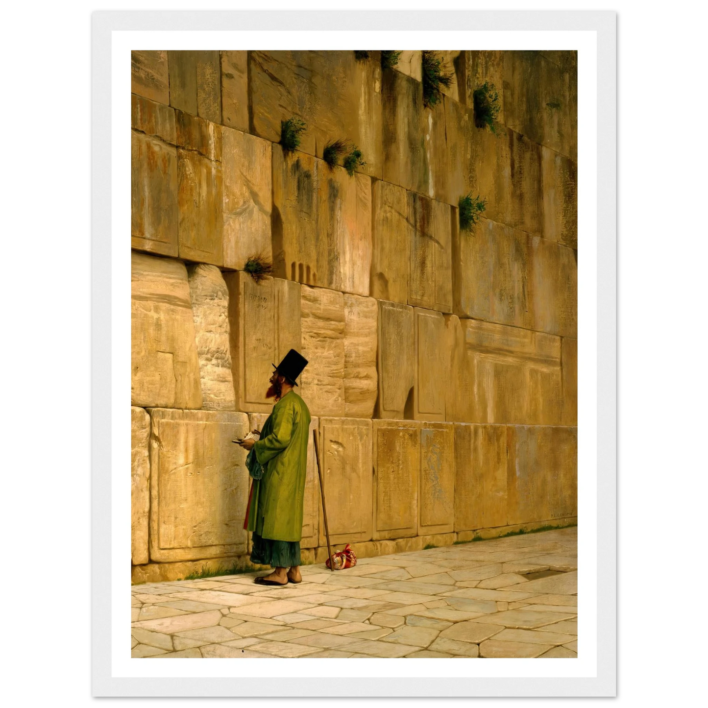 The Wailing Wall Art Print | Jean Leon Gerome - Framed Poster - 30x40 cm / 12x16″ - Black frame