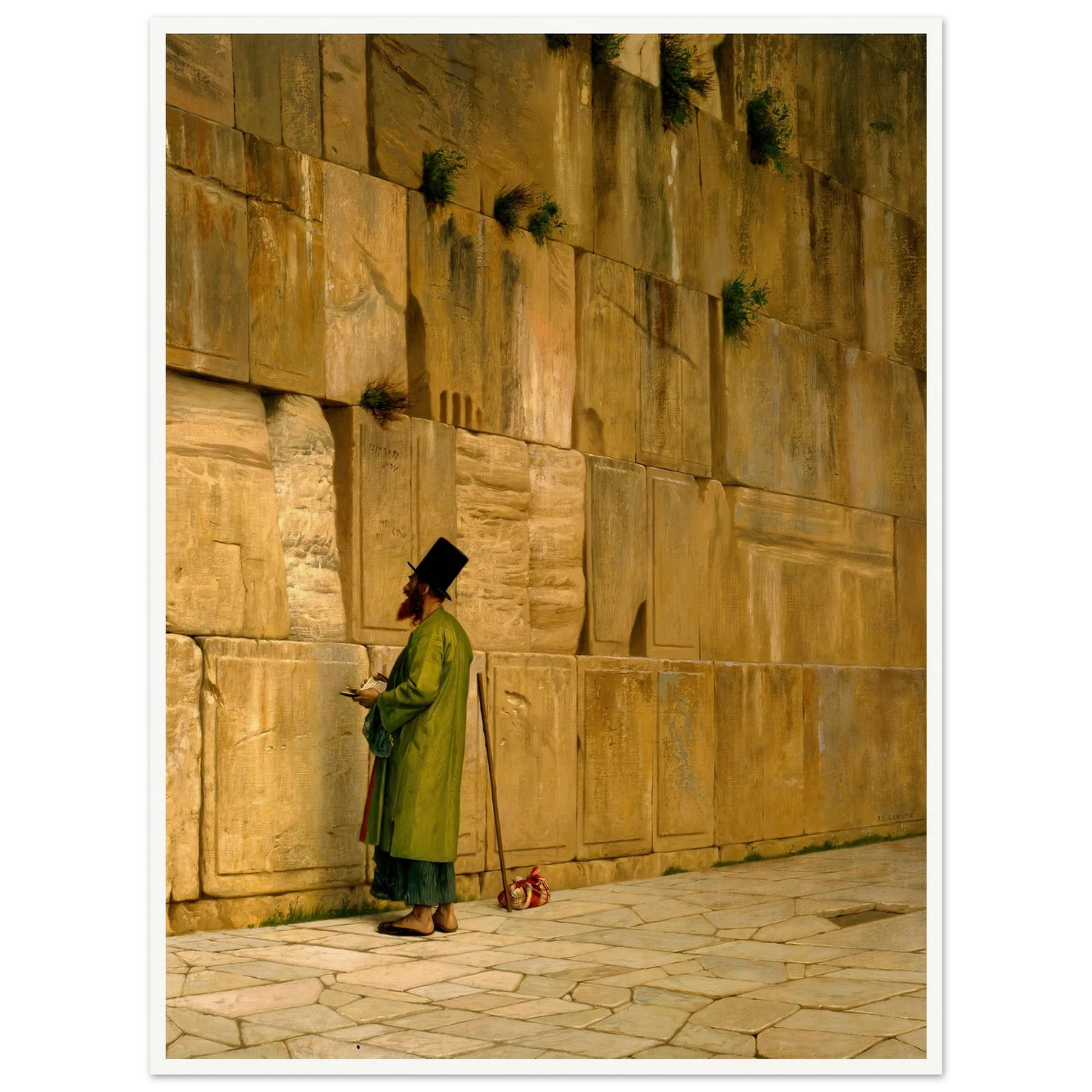 The Wailing Wall Art Print | Jean Leon Gerome - Framed Poster - 30x40 cm / 12x16″ - Black frame