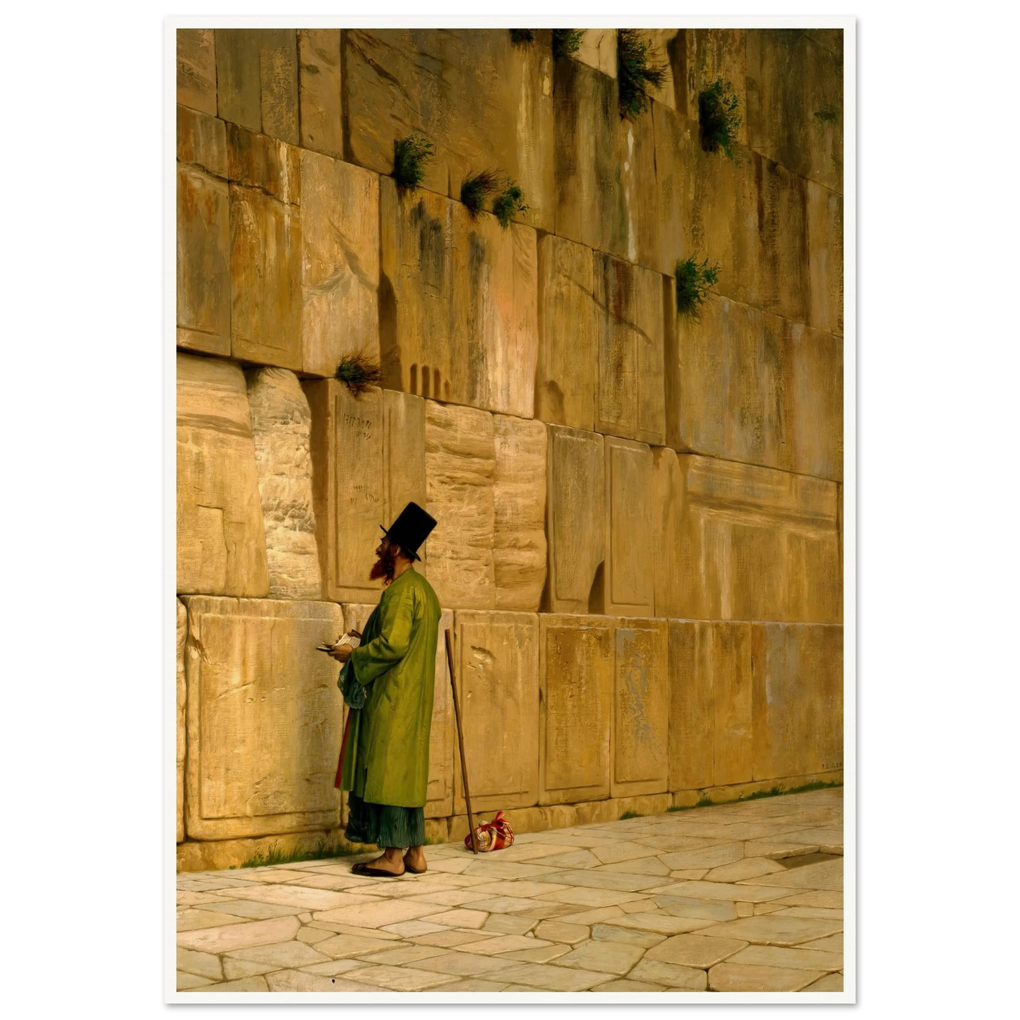 The Wailing Wall Art Print | Jean Leon Gerome - Framed Poster - 30x40 cm / 12x16″ - Black frame