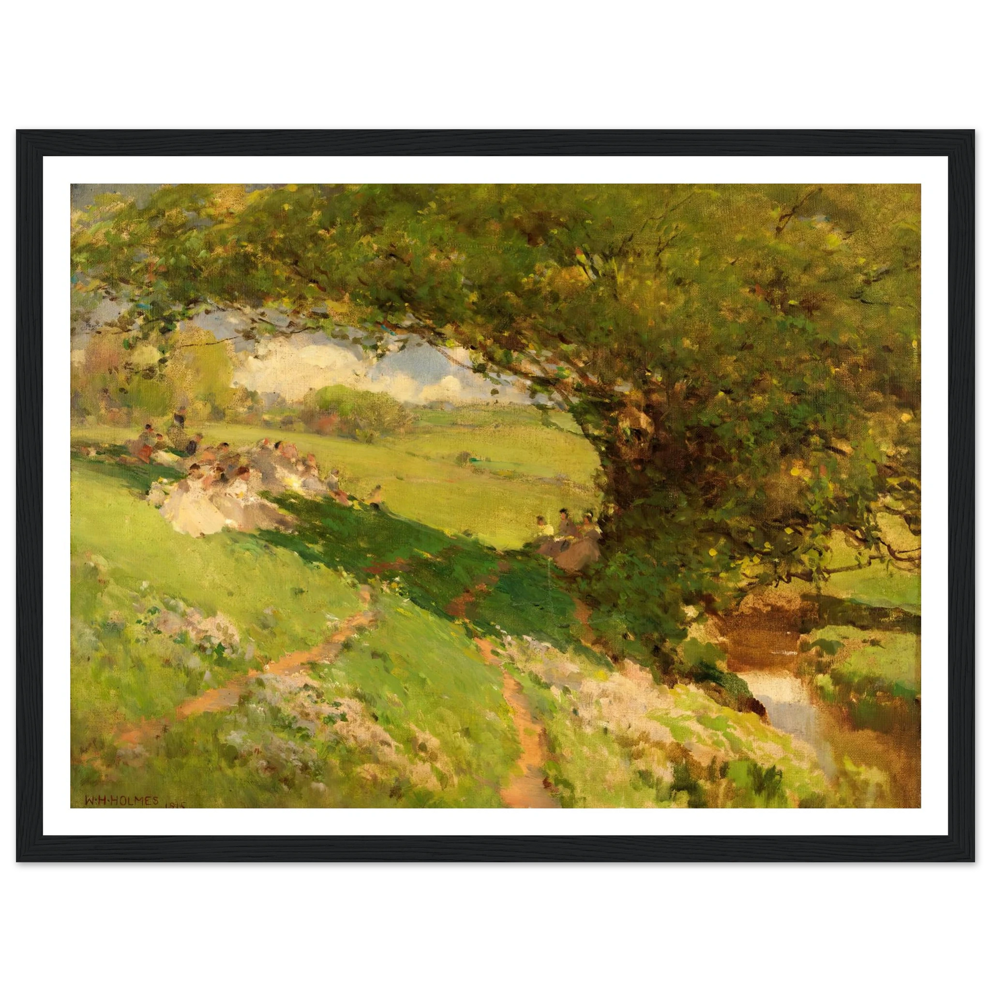 The Wanderlusters’ Rest (1915) Art Print | William Henry Holmes - Framed Poster - 30x40 cm / 12x16″ - Black frame