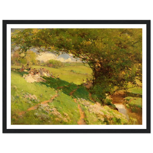 The Wanderlusters’ Rest (1915) Art Print | William Henry Holmes - Framed Poster - 30x40 cm / 12x16″ - Black frame