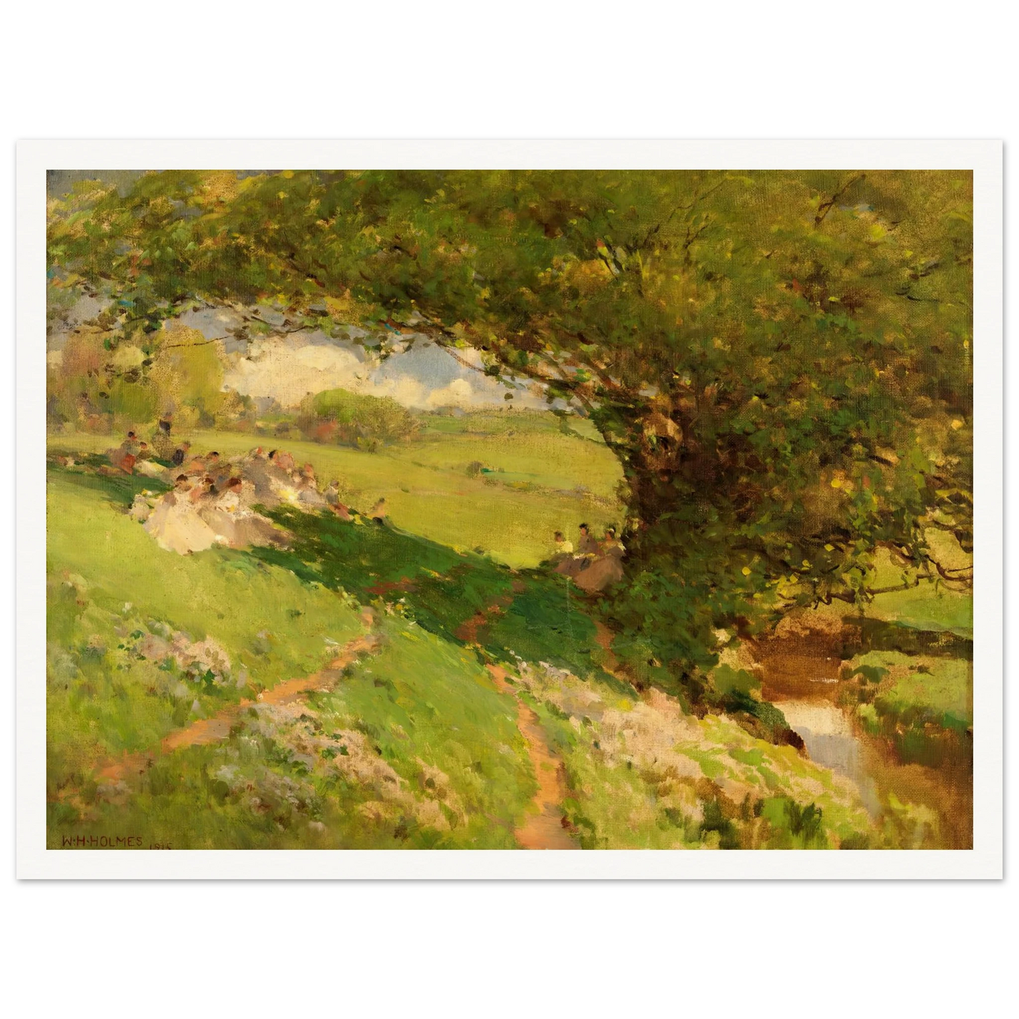 The Wanderlusters’ Rest (1915) Art Print | William Henry Holmes - Framed Poster - 30x40 cm / 12x16″ - Black frame