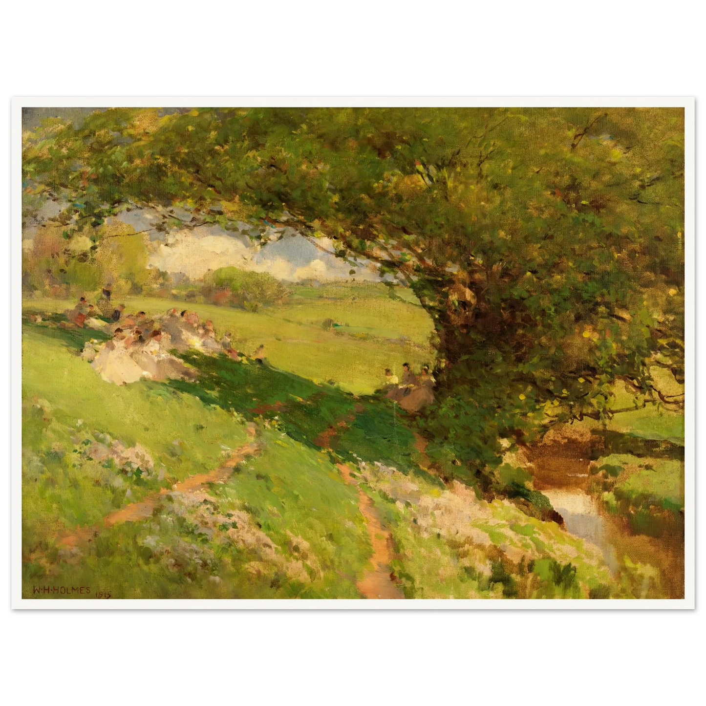 The Wanderlusters’ Rest (1915) Art Print | William Henry Holmes - Framed Poster - 30x40 cm / 12x16″ - Black frame