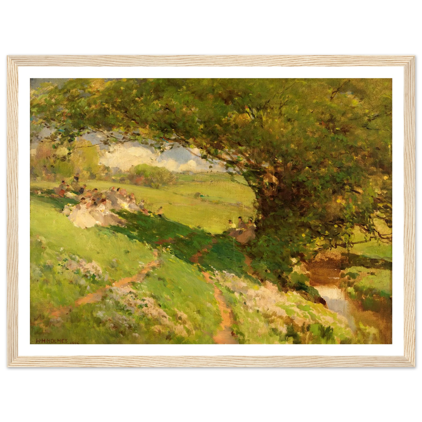 The Wanderlusters’ Rest (1915) Art Print | William Henry Holmes - Framed Poster - 30x40 cm / 12x16″ - Black frame