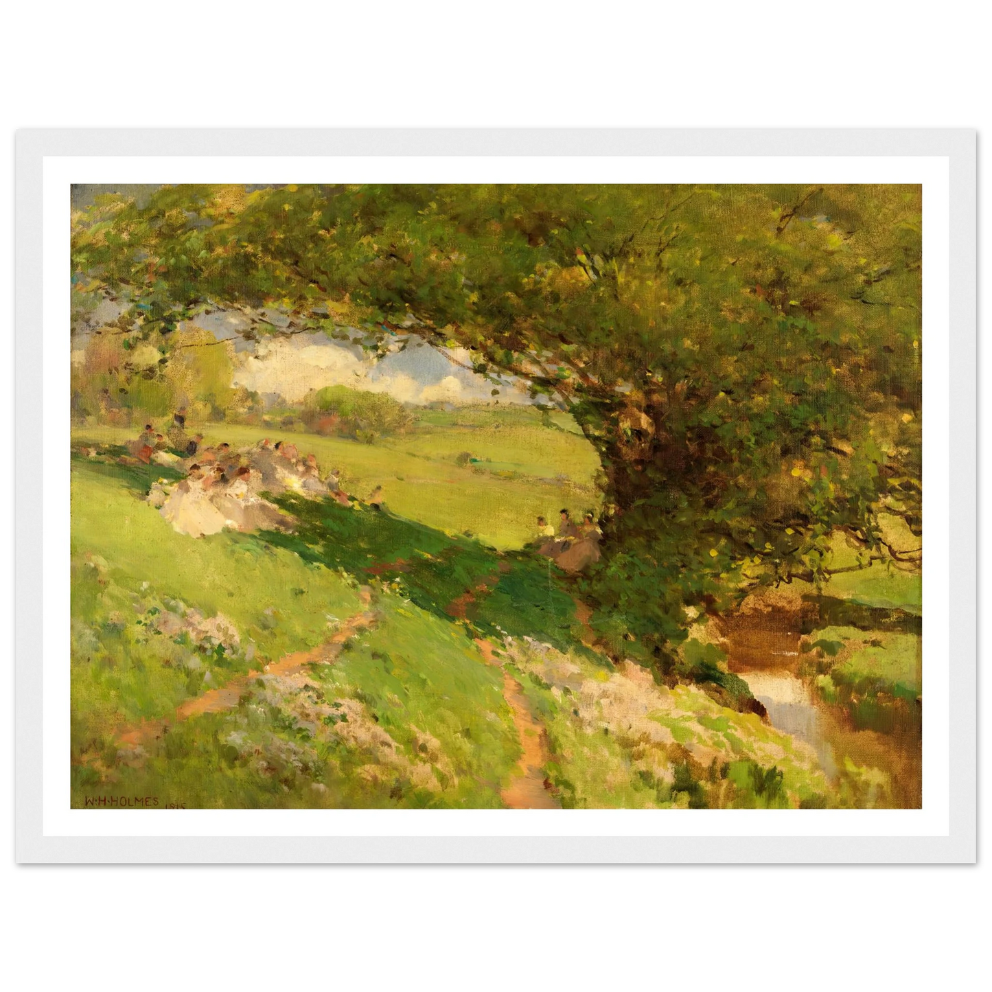 The Wanderlusters’ Rest (1915) Art Print | William Henry Holmes - Framed Poster - 30x40 cm / 12x16″ - Black frame