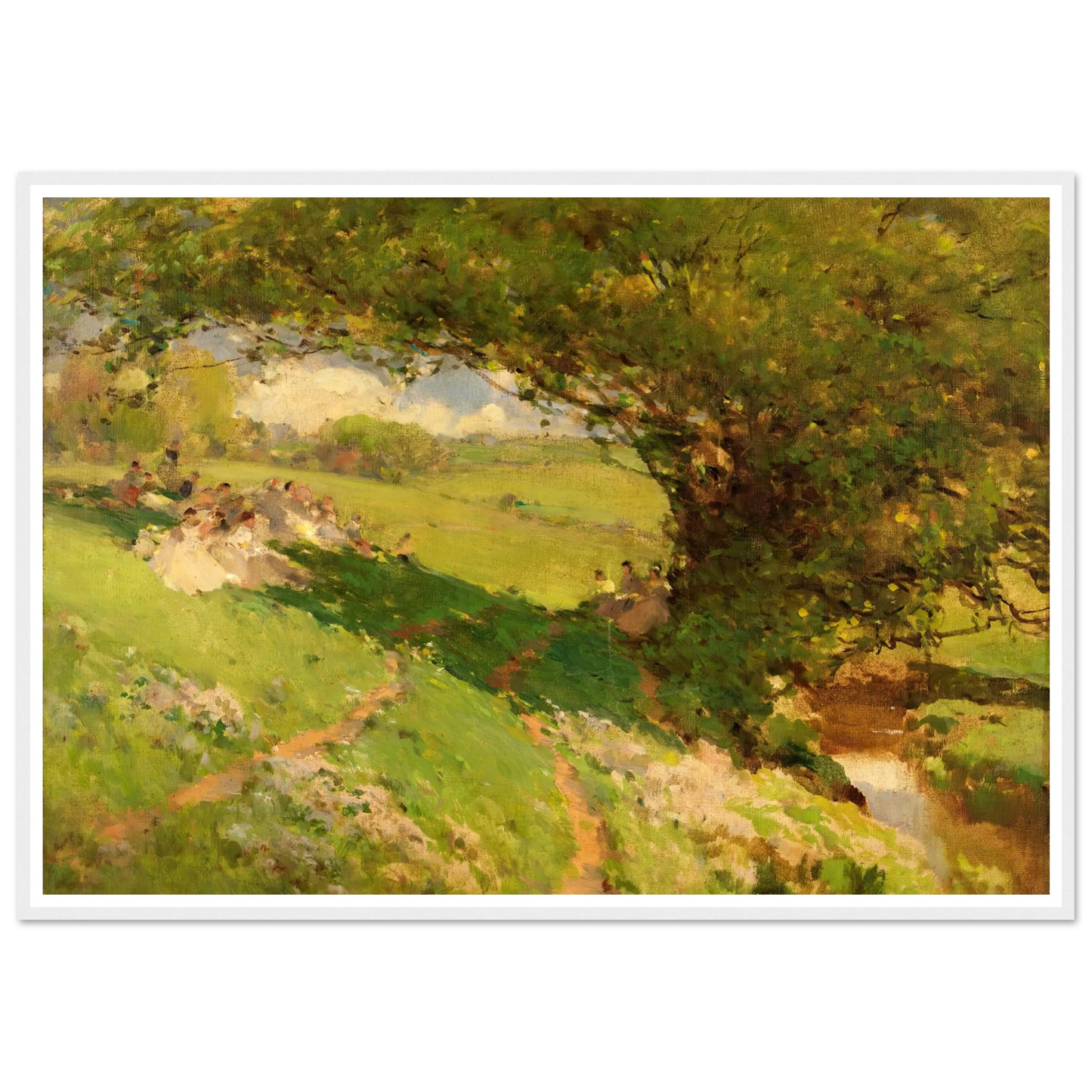 The Wanderlusters’ Rest (1915) Art Print | William Henry Holmes - Framed Poster - 30x40 cm / 12x16″ - Black frame