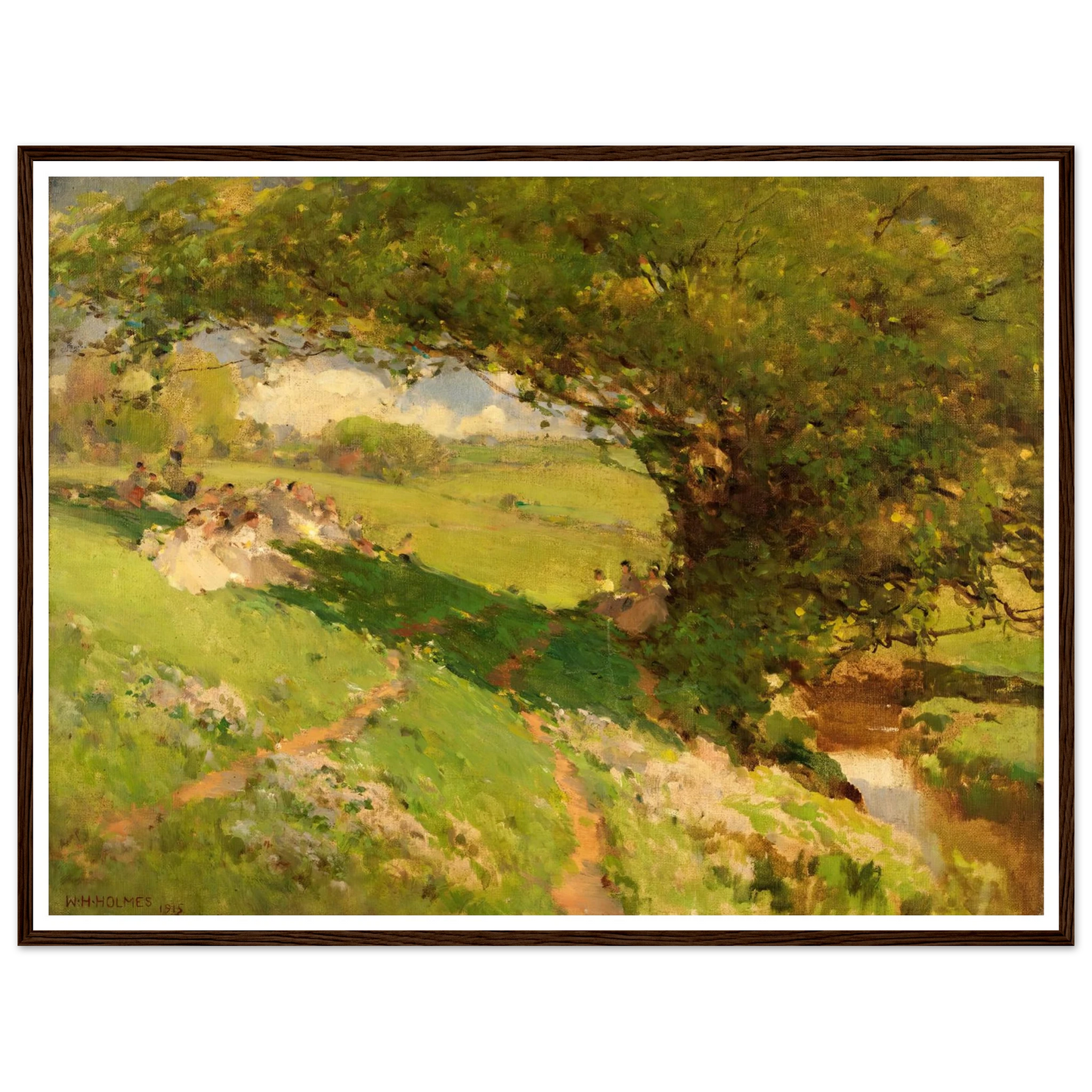 The Wanderlusters’ Rest (1915) Art Print | William Henry Holmes - Framed Poster - 30x40 cm / 12x16″ - Black frame