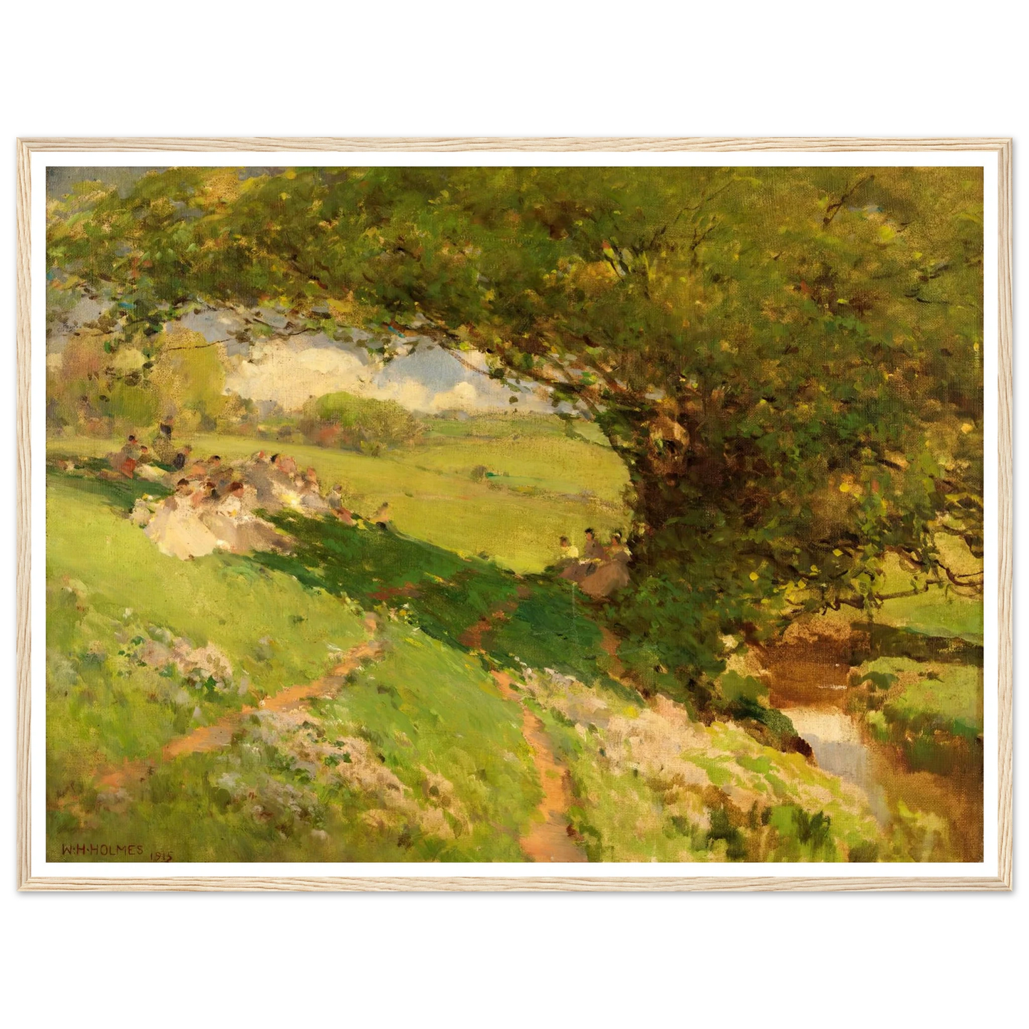 The Wanderlusters’ Rest (1915) Art Print | William Henry Holmes - Framed Poster - 30x40 cm / 12x16″ - Black frame