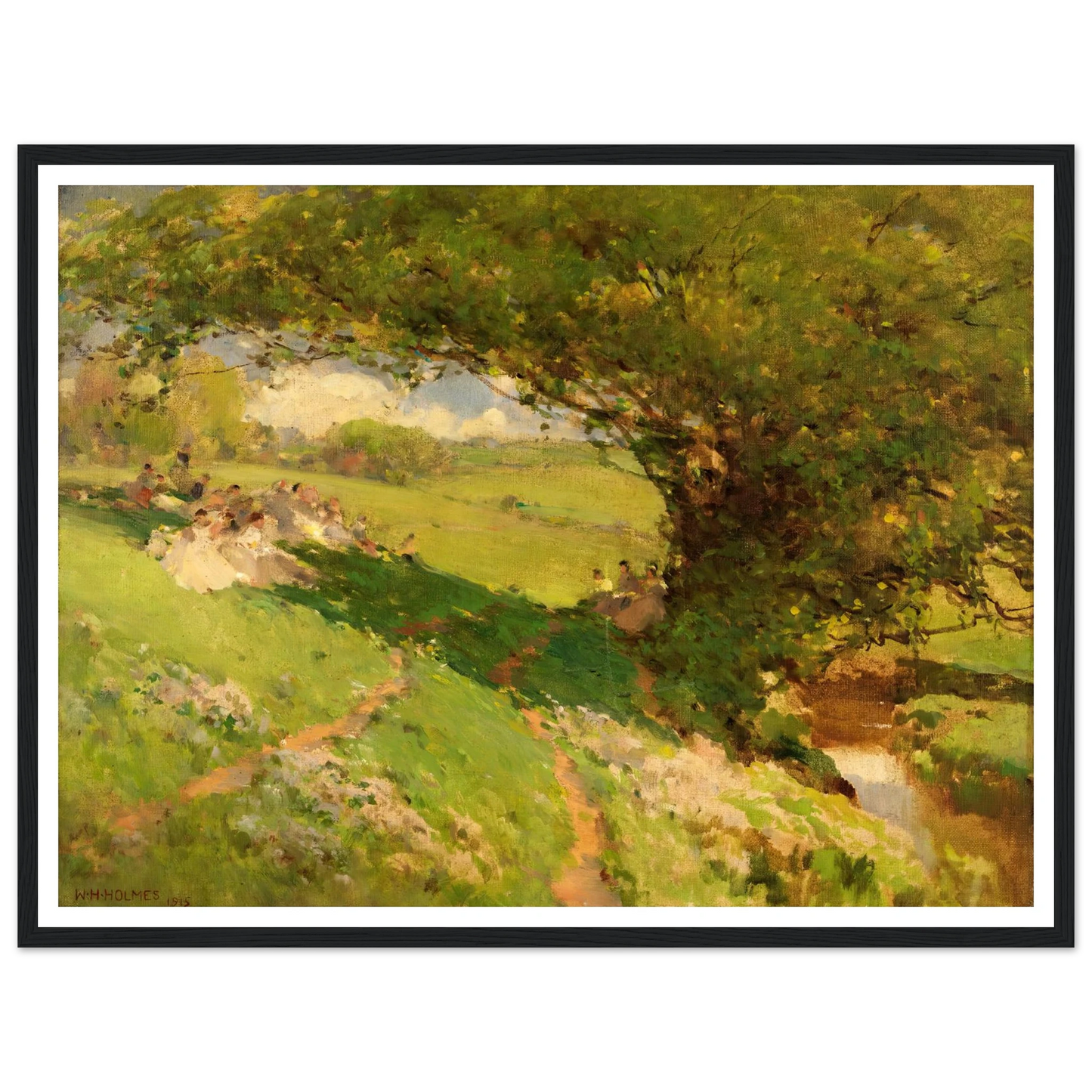 The Wanderlusters’ Rest (1915) Art Print | William Henry Holmes - Framed Poster - 30x40 cm / 12x16″ - Black frame