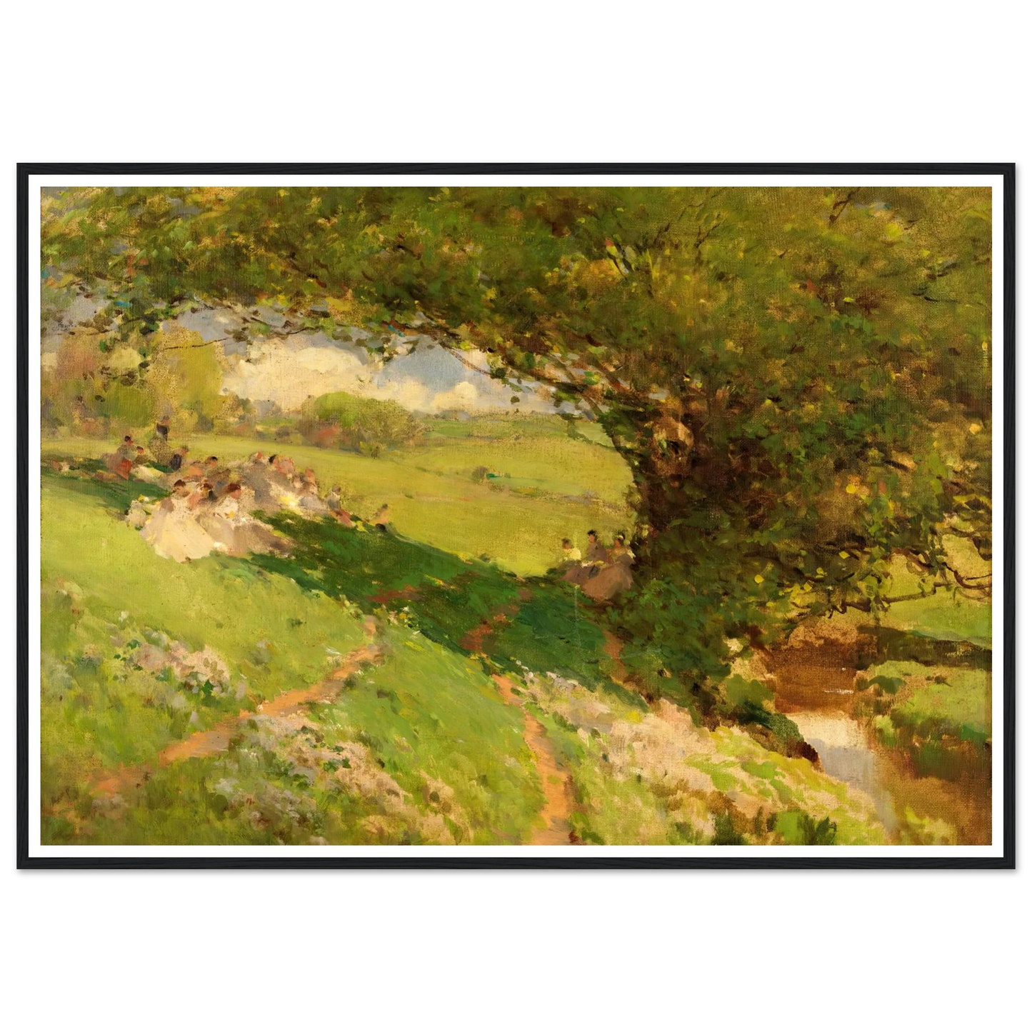 The Wanderlusters’ Rest (1915) Art Print | William Henry Holmes - Framed Poster - 30x40 cm / 12x16″ - Black frame