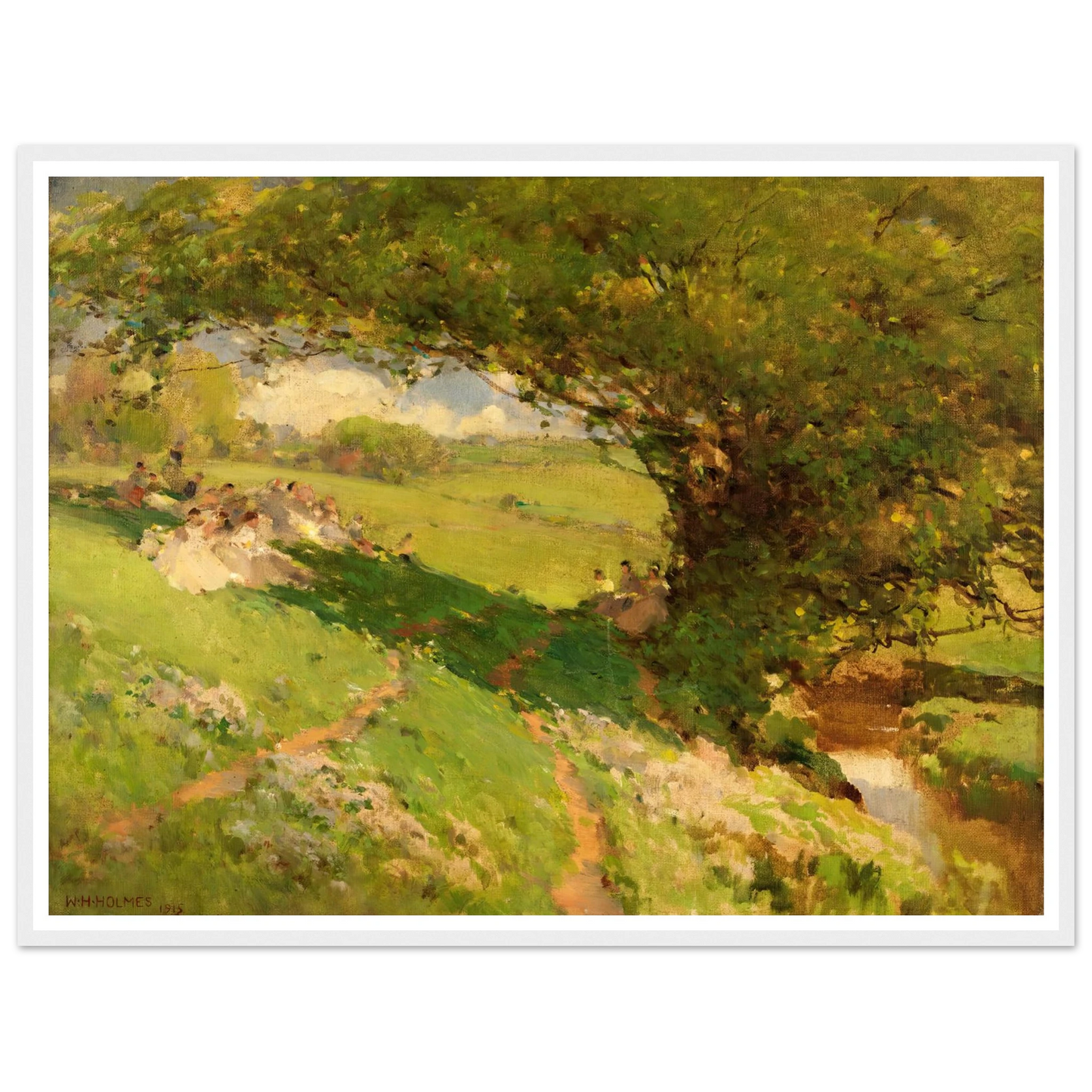 The Wanderlusters’ Rest (1915) Art Print | William Henry Holmes - Framed Poster - 30x40 cm / 12x16″ - Black frame