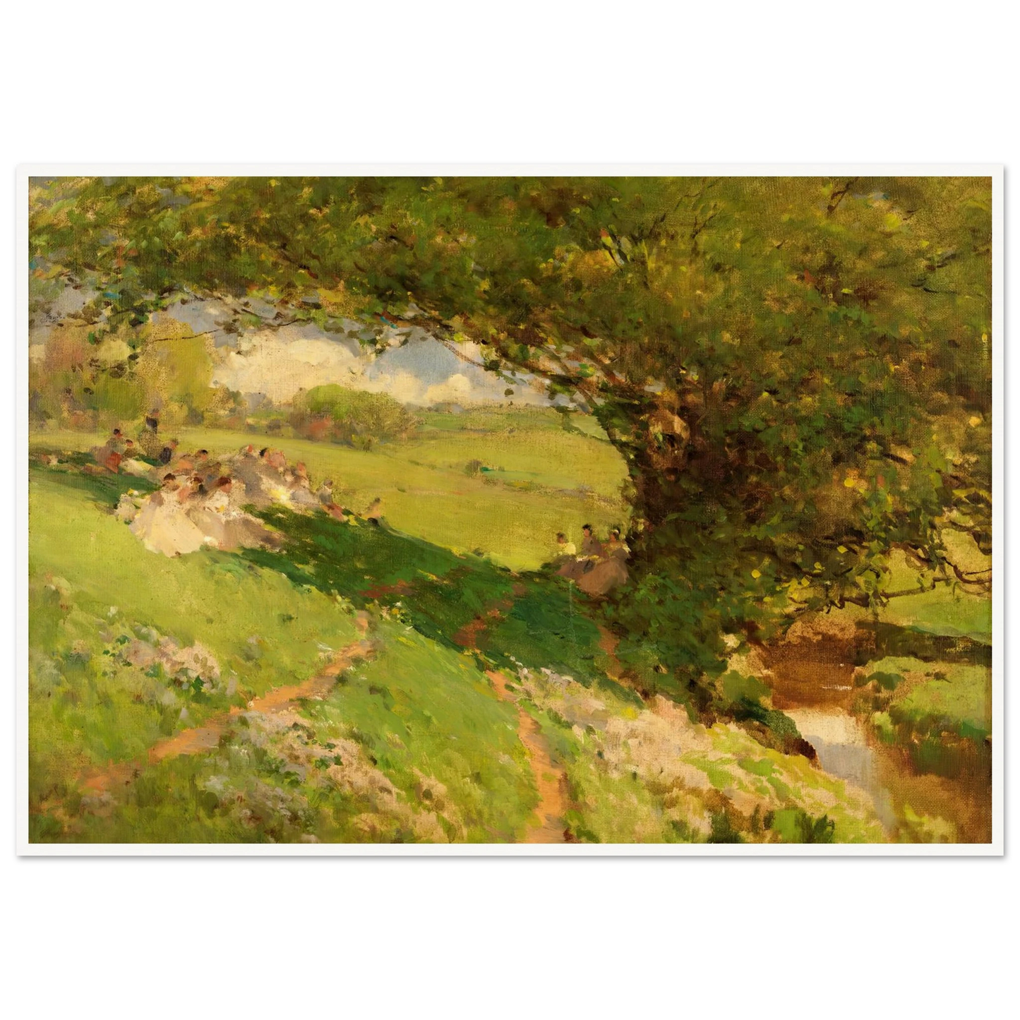 The Wanderlusters’ Rest (1915) Art Print | William Henry Holmes - Framed Poster - 30x40 cm / 12x16″ - Black frame