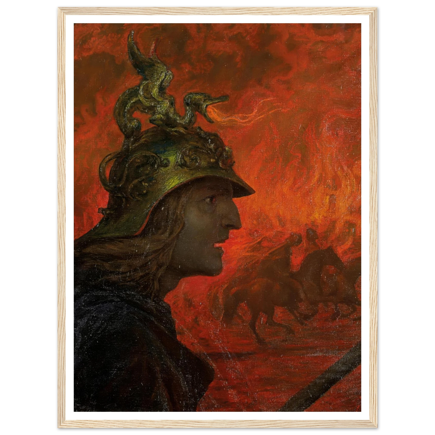 The War (1907) Art Print | Hans Thoma - Framed Poster - 30x40 cm / 12x16″ - Black frame