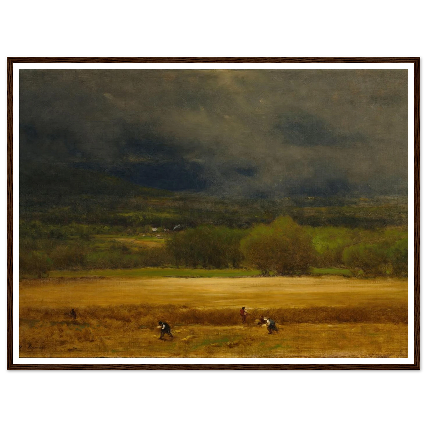 The Wheat Field (c. 1875–77) Art Print | George Inness - Framed Poster - 30x40 cm / 12x16″ - Black frame