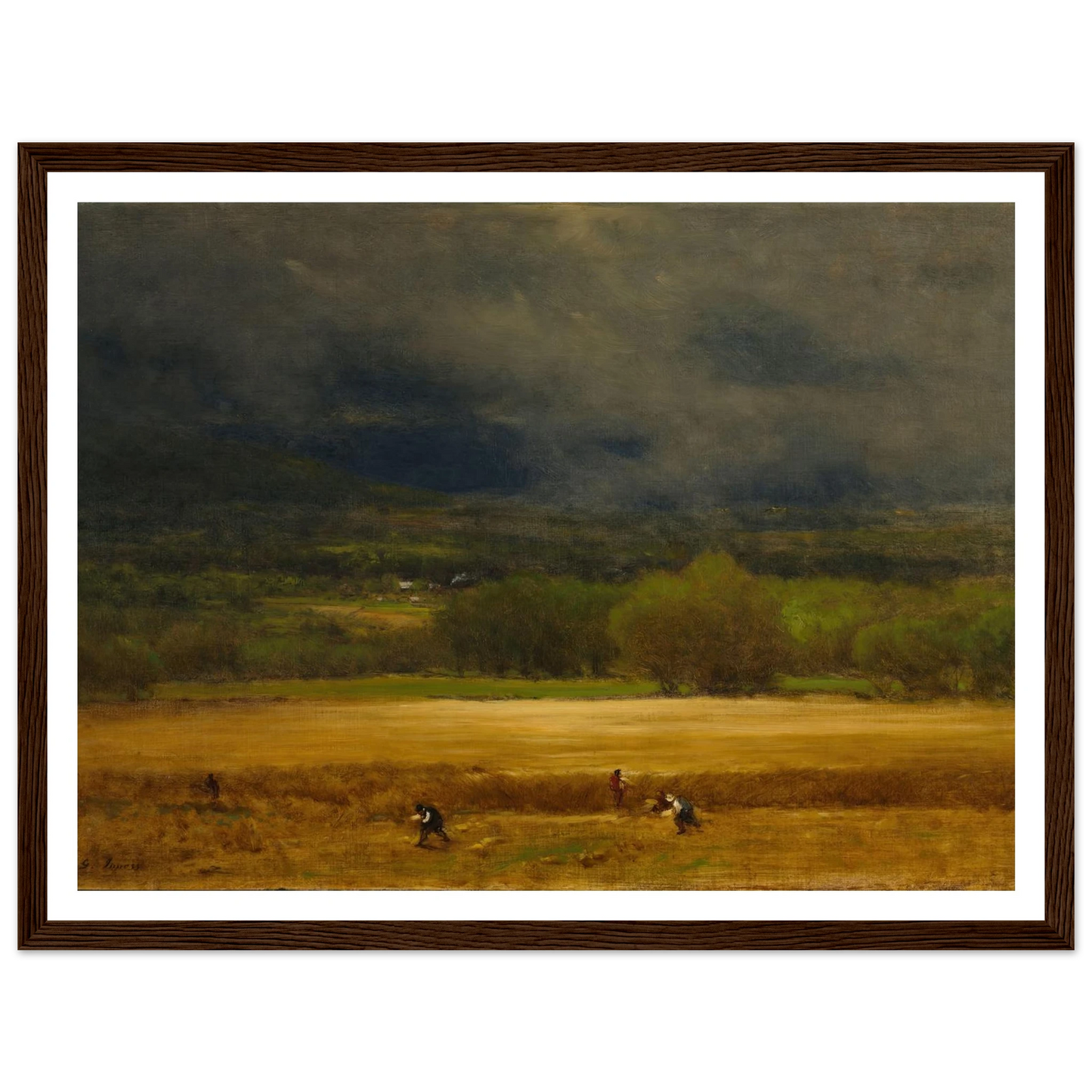 The Wheat Field (c. 1875–77) Art Print | George Inness - Framed Poster - 30x40 cm / 12x16″ - Black frame