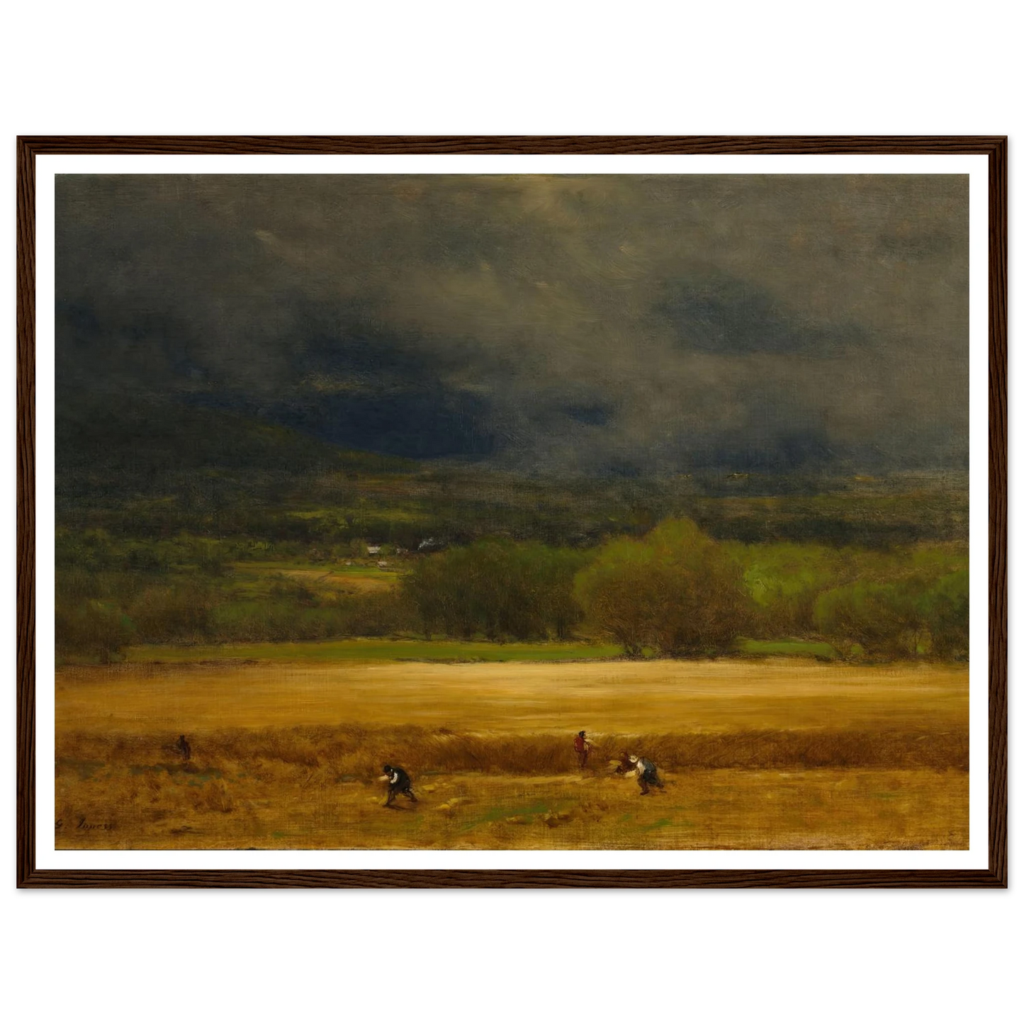The Wheat Field (c. 1875–77) Art Print | George Inness - Framed Poster - 30x40 cm / 12x16″ - Black frame