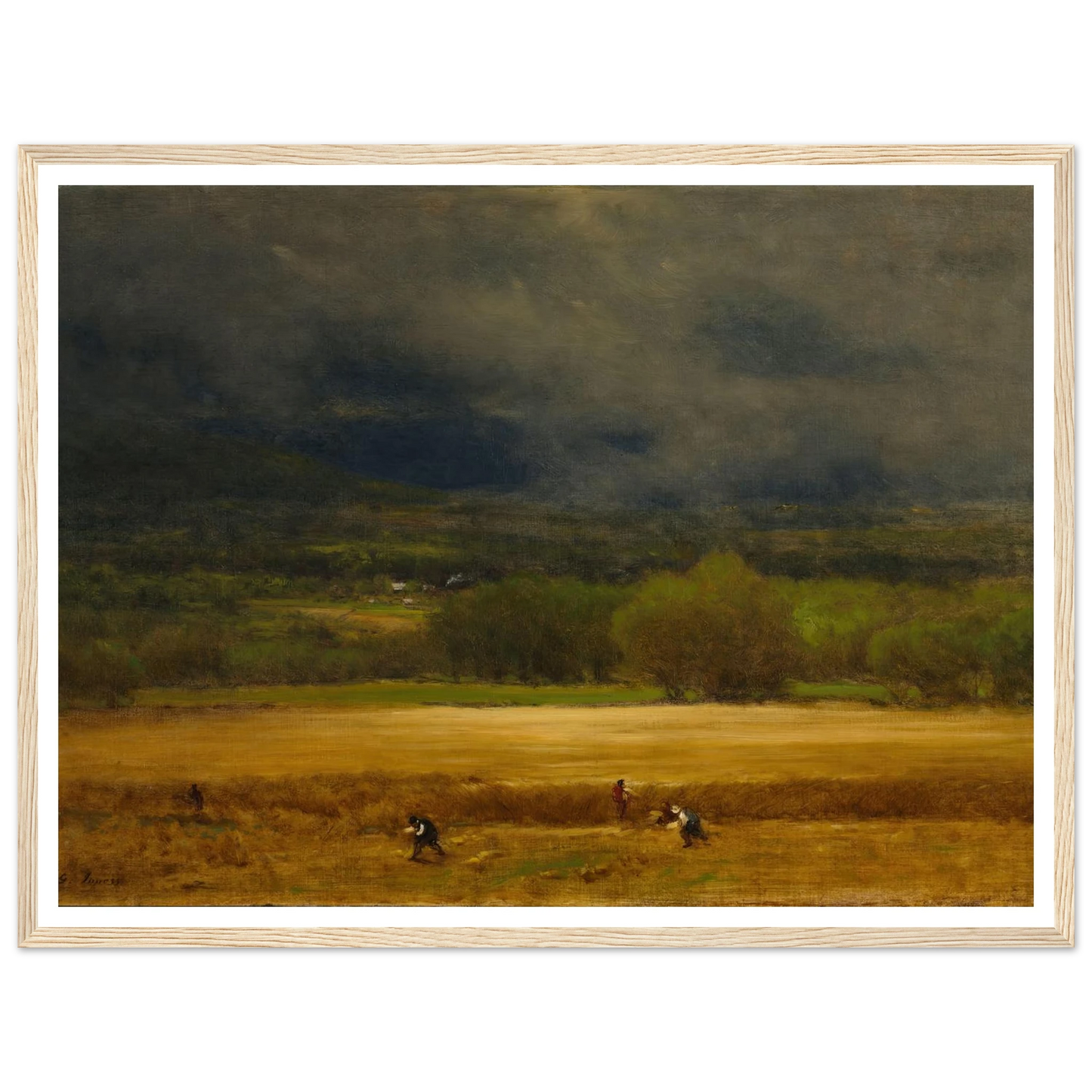 The Wheat Field (c. 1875–77) Art Print | George Inness - Framed Poster - 30x40 cm / 12x16″ - Black frame