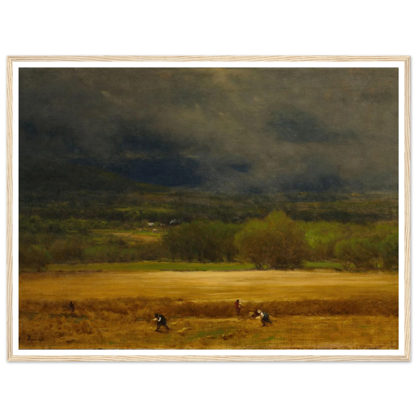 The Wheat Field (c. 1875–77) Art Print | George Inness - Framed Poster - 30x40 cm / 12x16″ - Black frame