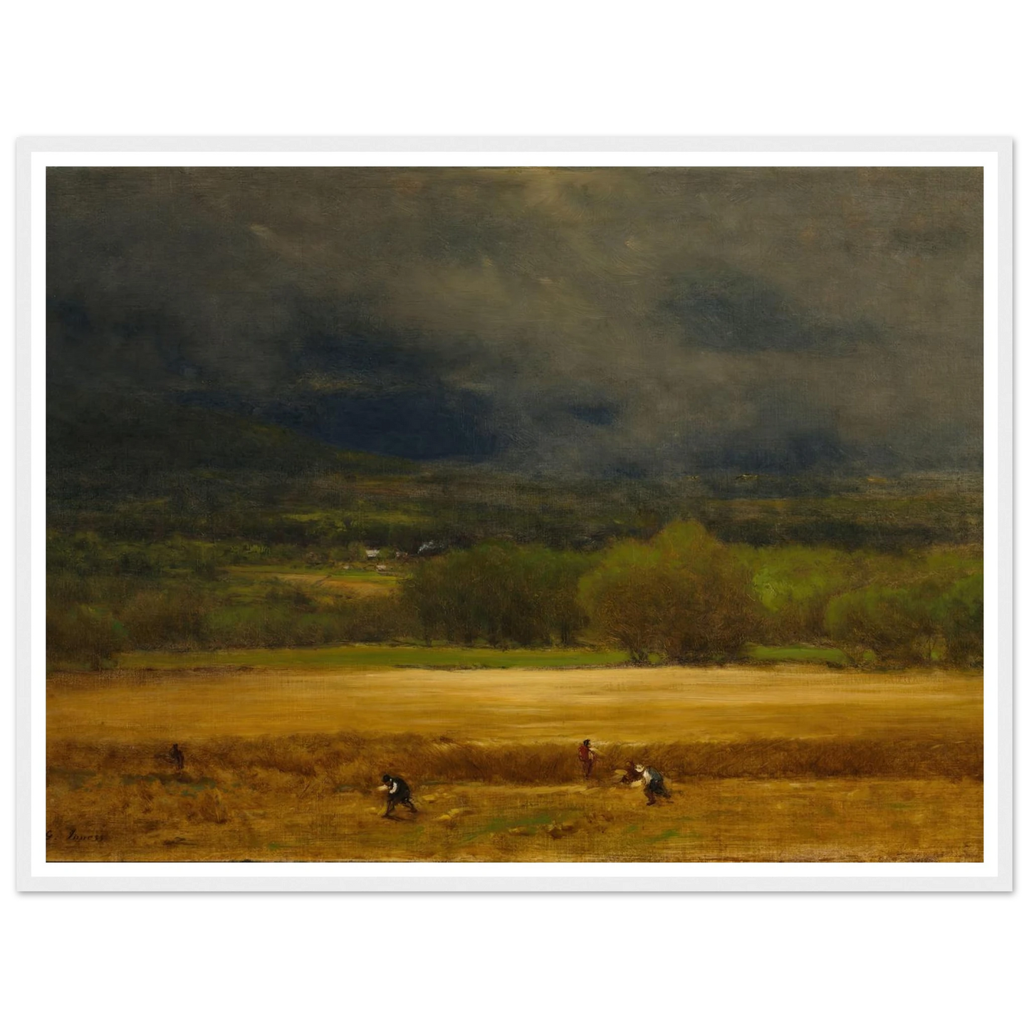 The Wheat Field (c. 1875–77) Art Print | George Inness - Framed Poster - 30x40 cm / 12x16″ - Black frame