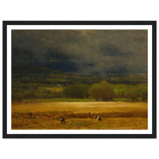The Wheat Field (c. 1875–77) Art Print | George Inness - Framed Poster - 30x40 cm / 12x16″ - Black frame