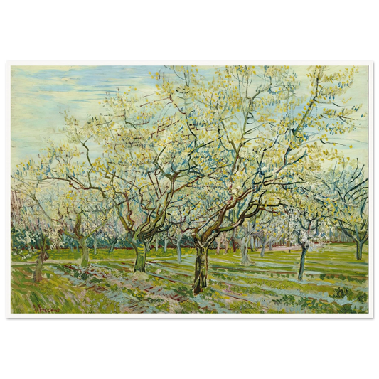The white orchard (1888) Art Print | Vincent van Gogh - Framed Poster - 30x40 cm / 12x16″ - Black frame