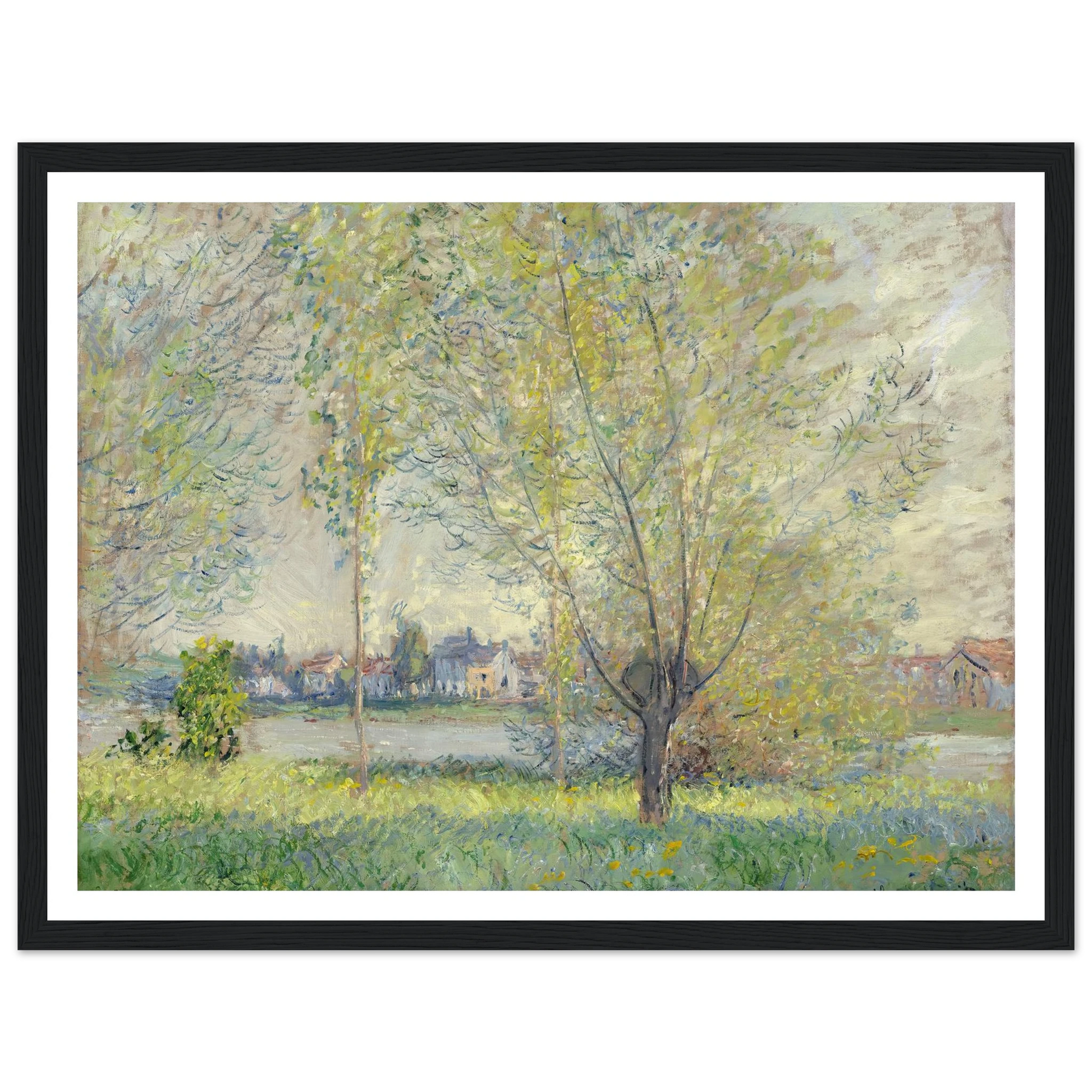 The Willows (1880) Art Print | Claude Monet - Framed Poster - 30x40 cm / 12x16″ - Black frame