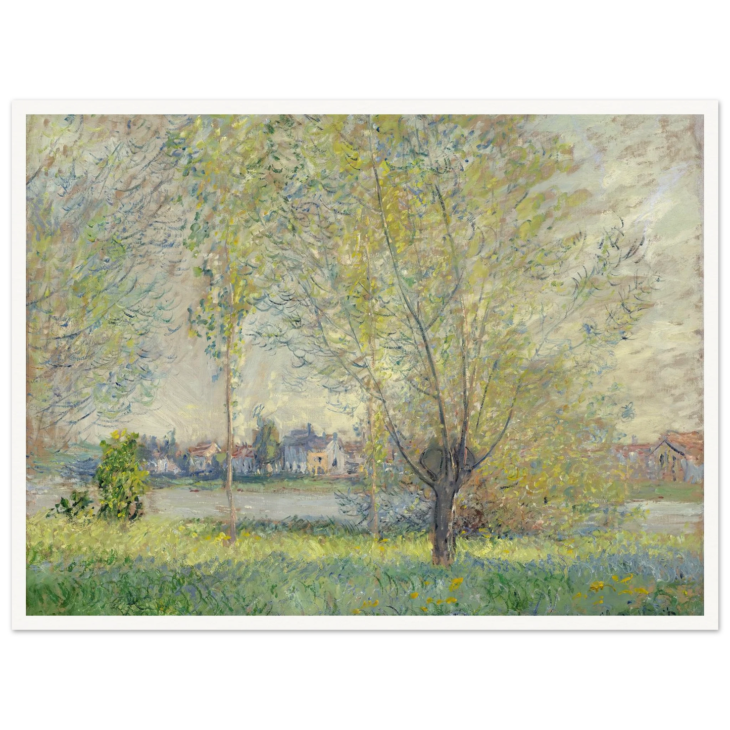 The Willows (1880) Art Print | Claude Monet - Framed Poster - 30x40 cm / 12x16″ - Black frame