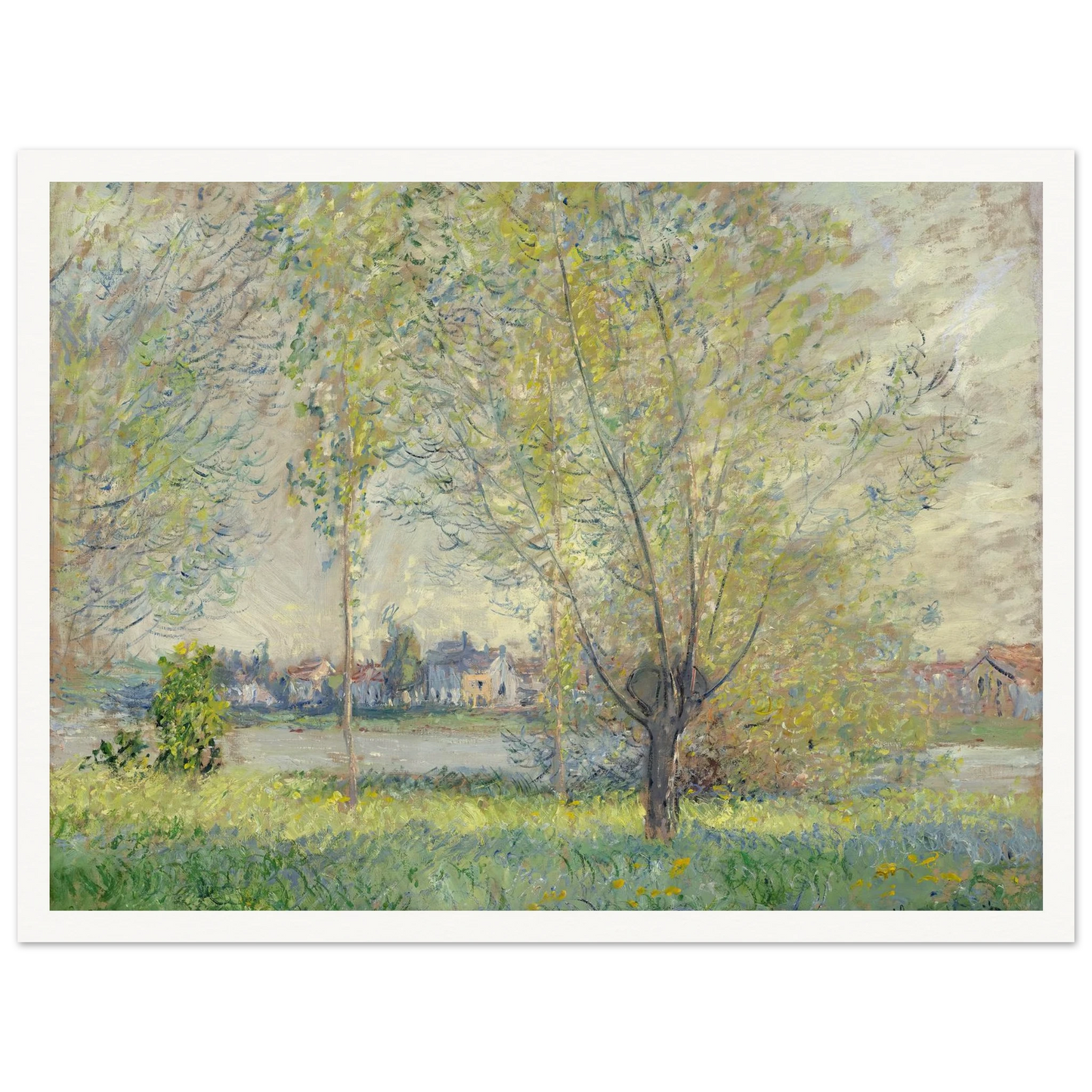 The Willows (1880) Art Print | Claude Monet - Framed Poster - 30x40 cm / 12x16″ - Black frame