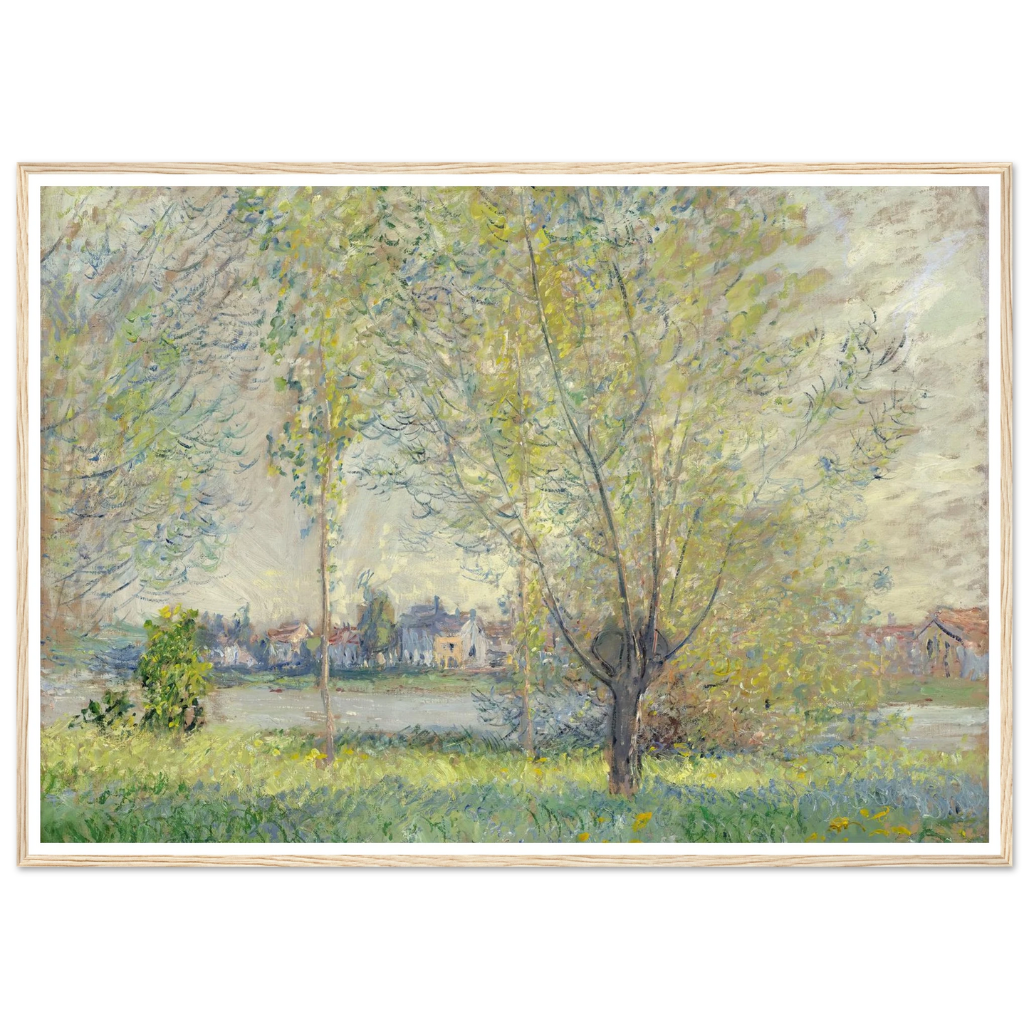 The Willows (1880) Art Print | Claude Monet - Framed Poster - 30x40 cm / 12x16″ - Black frame