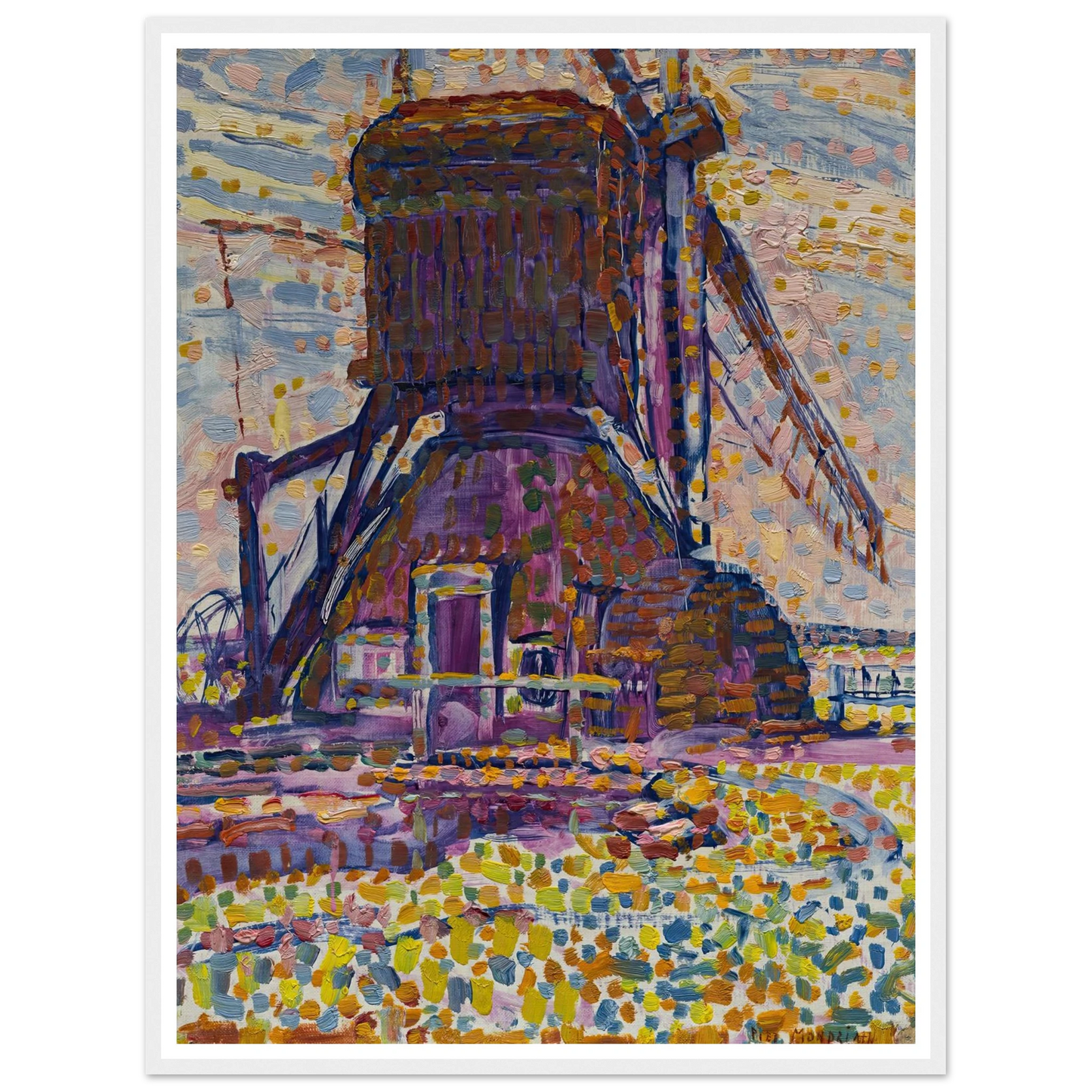 The Winkel Mill (1908) Art Print | Piet Mondrian - Framed Poster - 30x40 cm / 12x16″ - Black frame