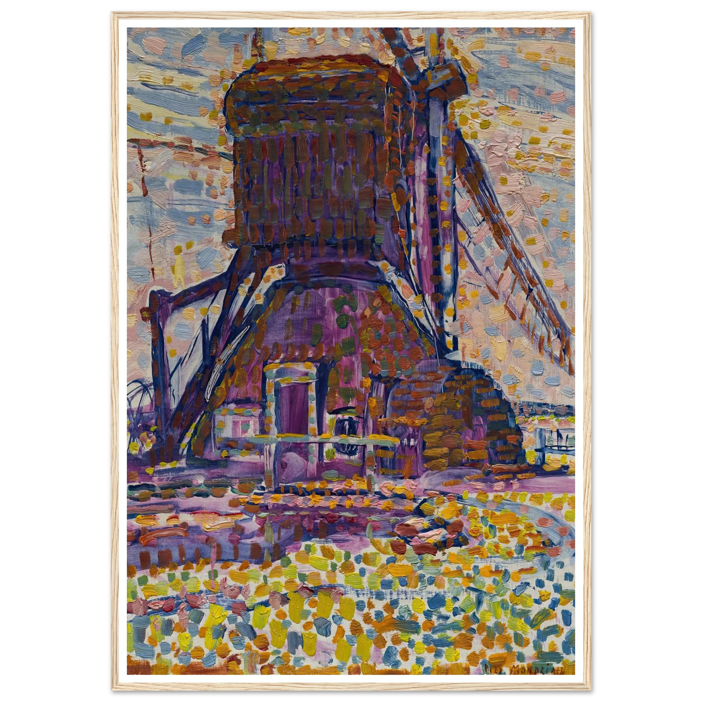 The Winkel Mill (1908) Art Print | Piet Mondrian - Framed Poster - 30x40 cm / 12x16″ - Black frame