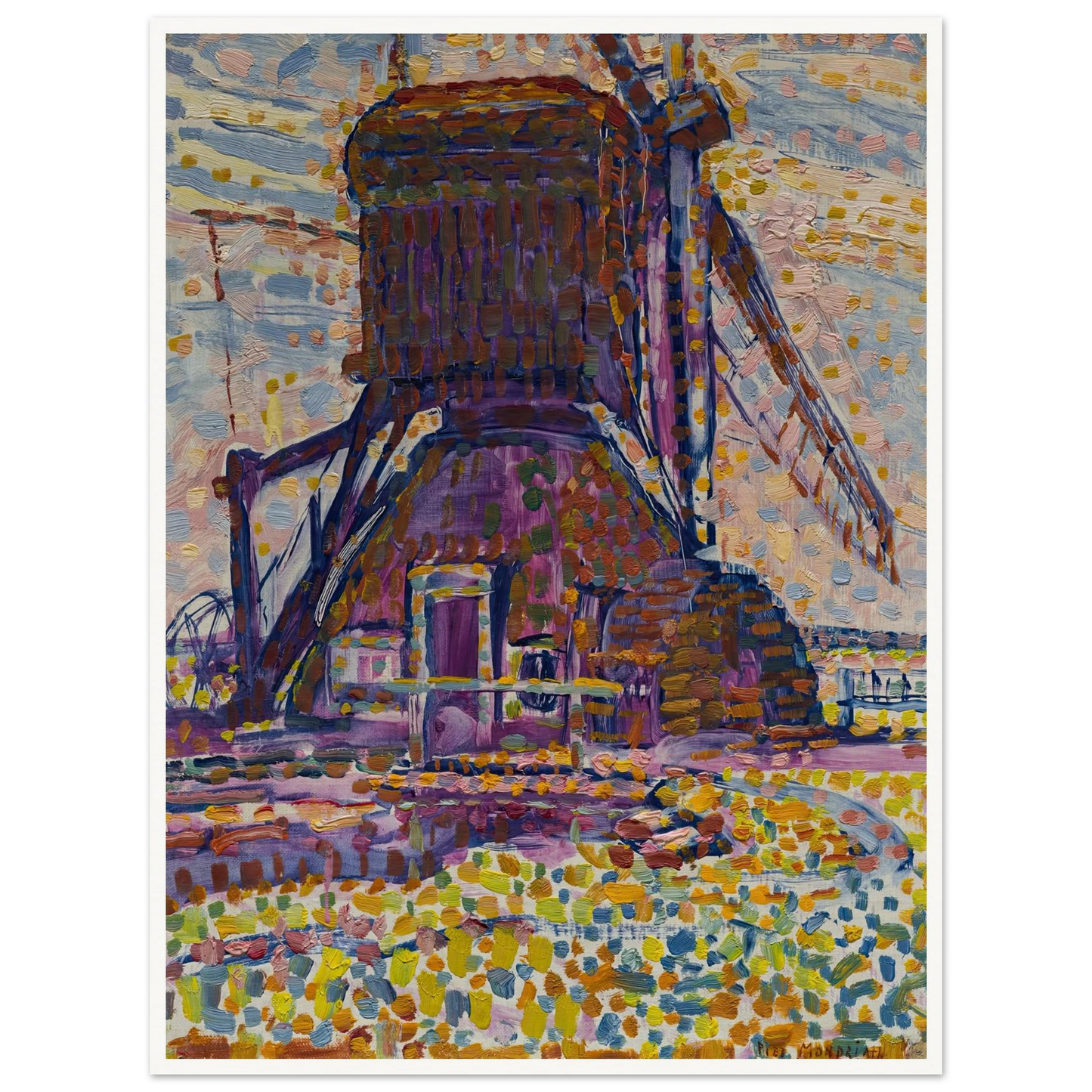 The Winkel Mill (1908) Art Print | Piet Mondrian - Framed Poster - 30x40 cm / 12x16″ - Black frame