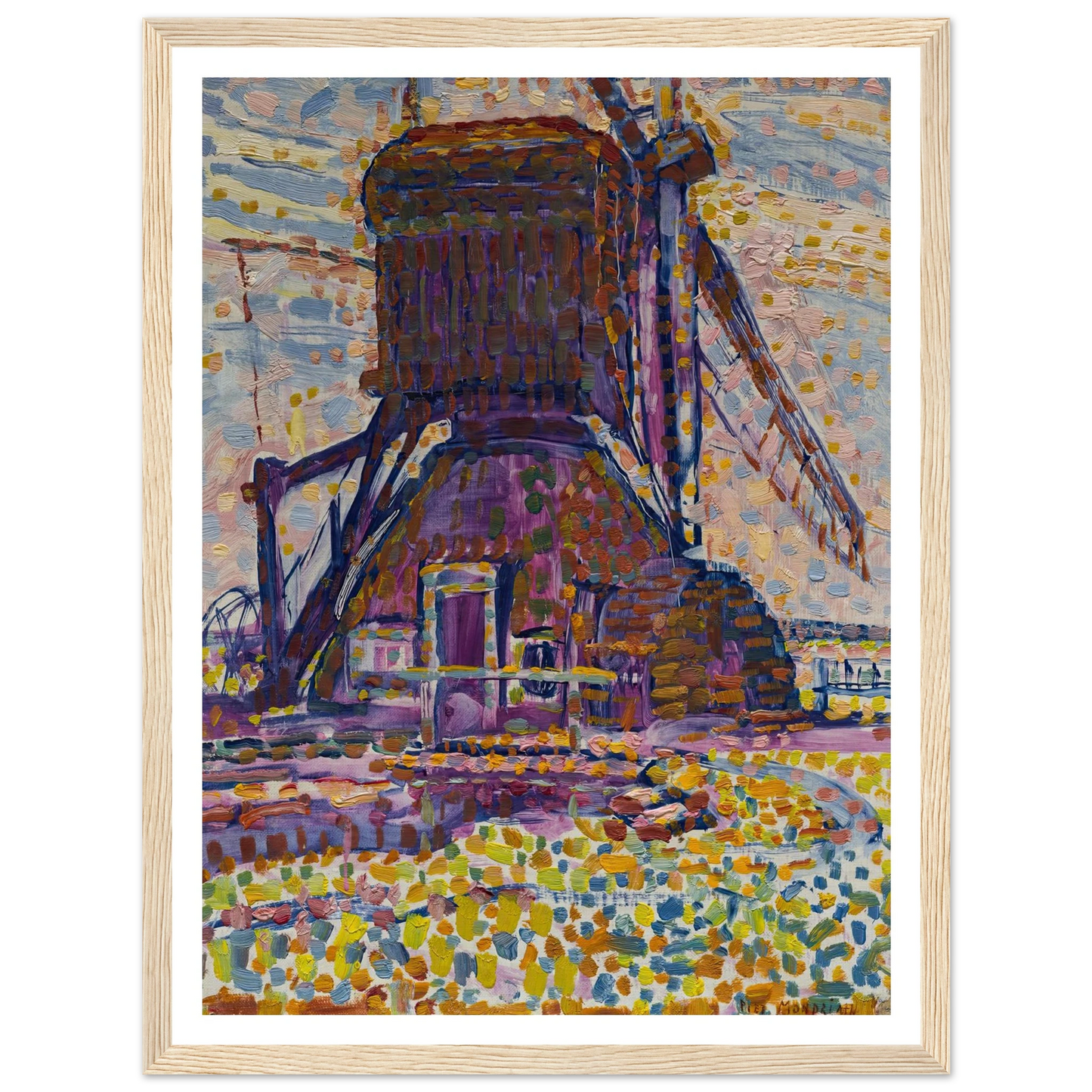 The Winkel Mill (1908) Art Print | Piet Mondrian - Framed Poster - 30x40 cm / 12x16″ - Black frame
