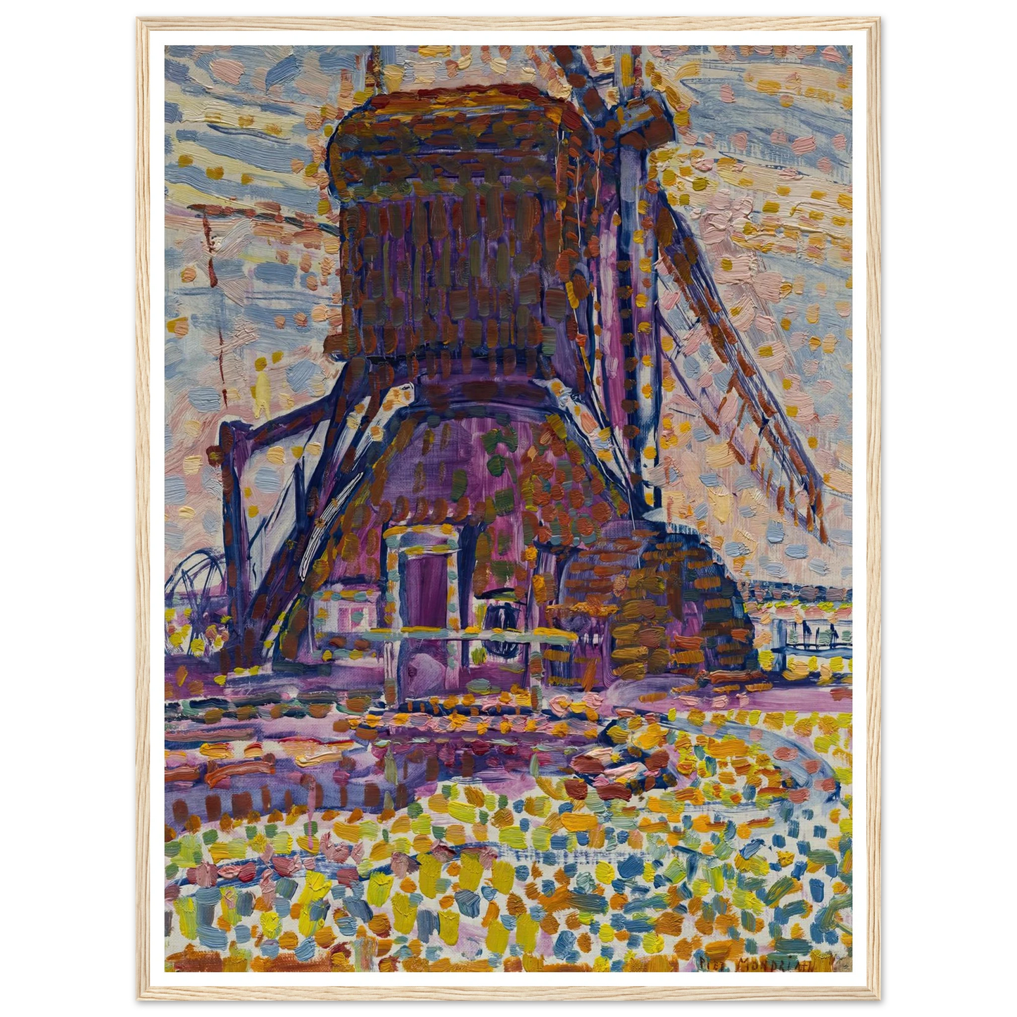The Winkel Mill (1908) Art Print | Piet Mondrian - Framed Poster - 30x40 cm / 12x16″ - Black frame