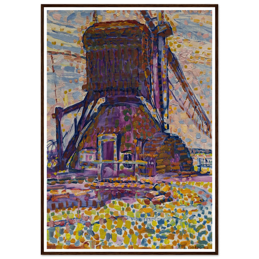 The Winkel Mill (1908) Art Print | Piet Mondrian - Framed Poster - 30x40 cm / 12x16″ - Black frame