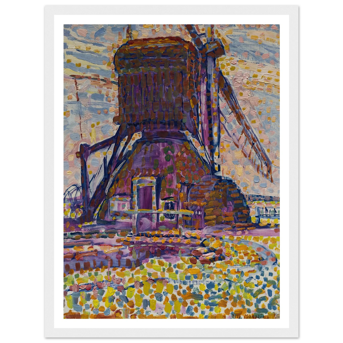 The Winkel Mill (1908) Art Print | Piet Mondrian - Framed Poster - 30x40 cm / 12x16″ - Black frame