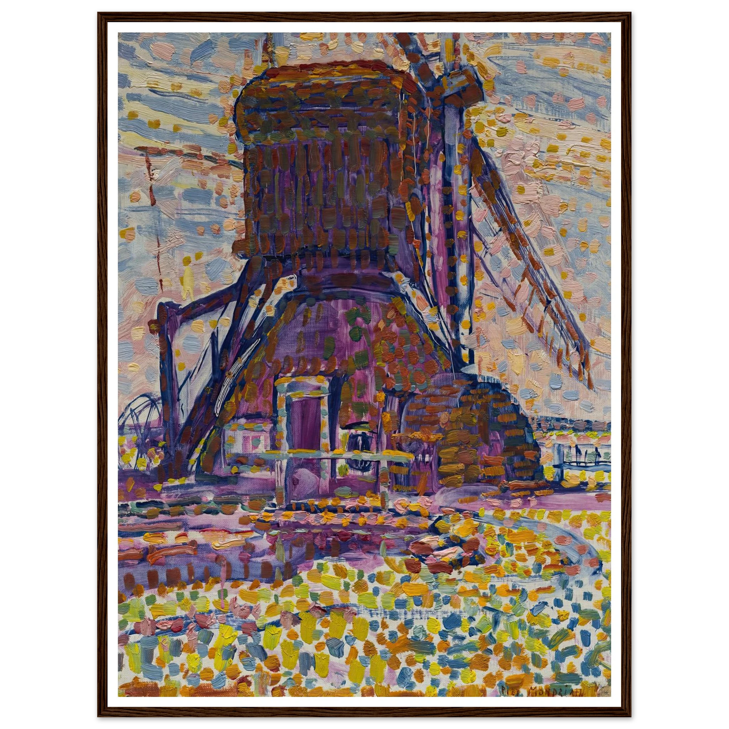The Winkel Mill (1908) Art Print | Piet Mondrian - Framed Poster - 30x40 cm / 12x16″ - Black frame