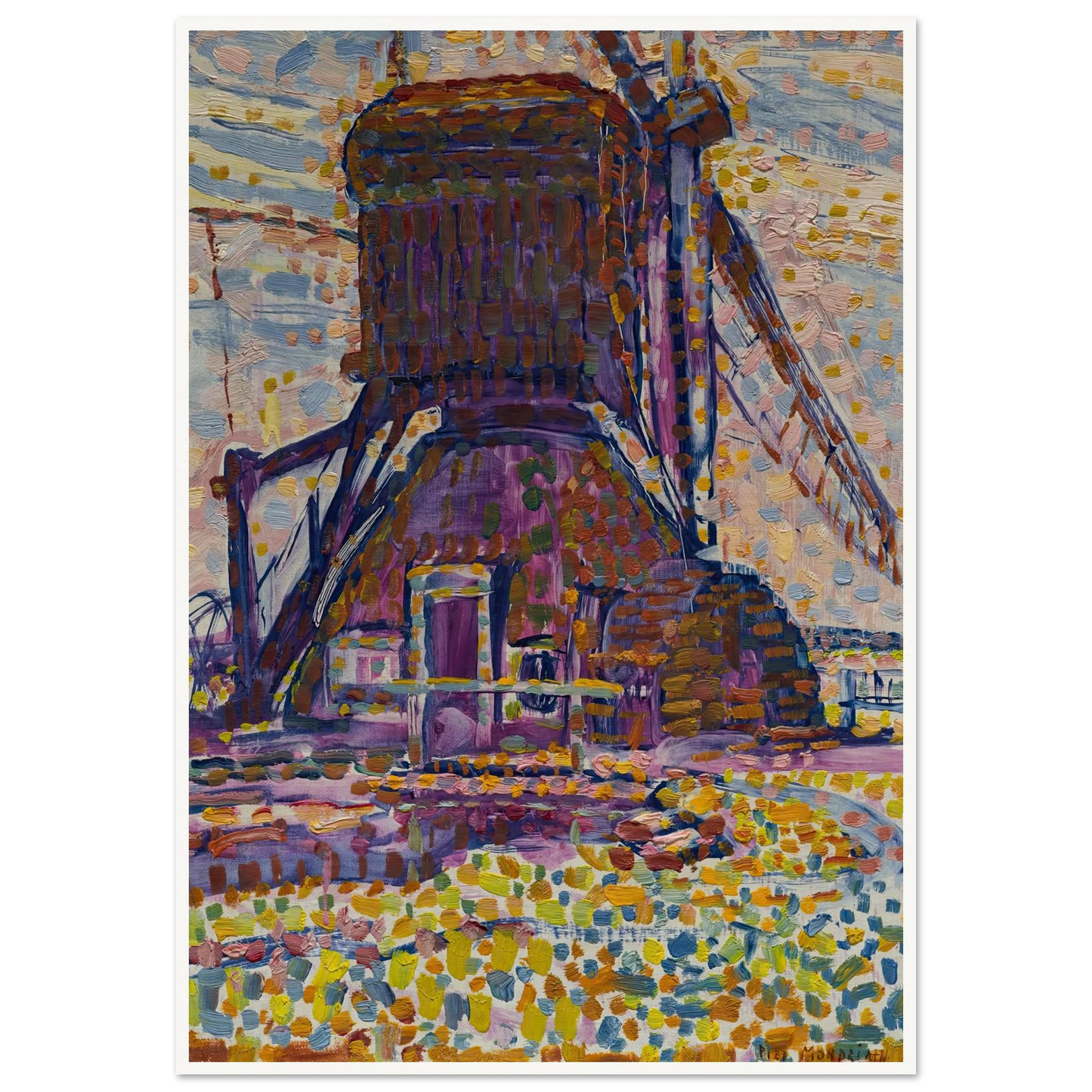 The Winkel Mill (1908) Art Print | Piet Mondrian - Framed Poster - 30x40 cm / 12x16″ - Black frame